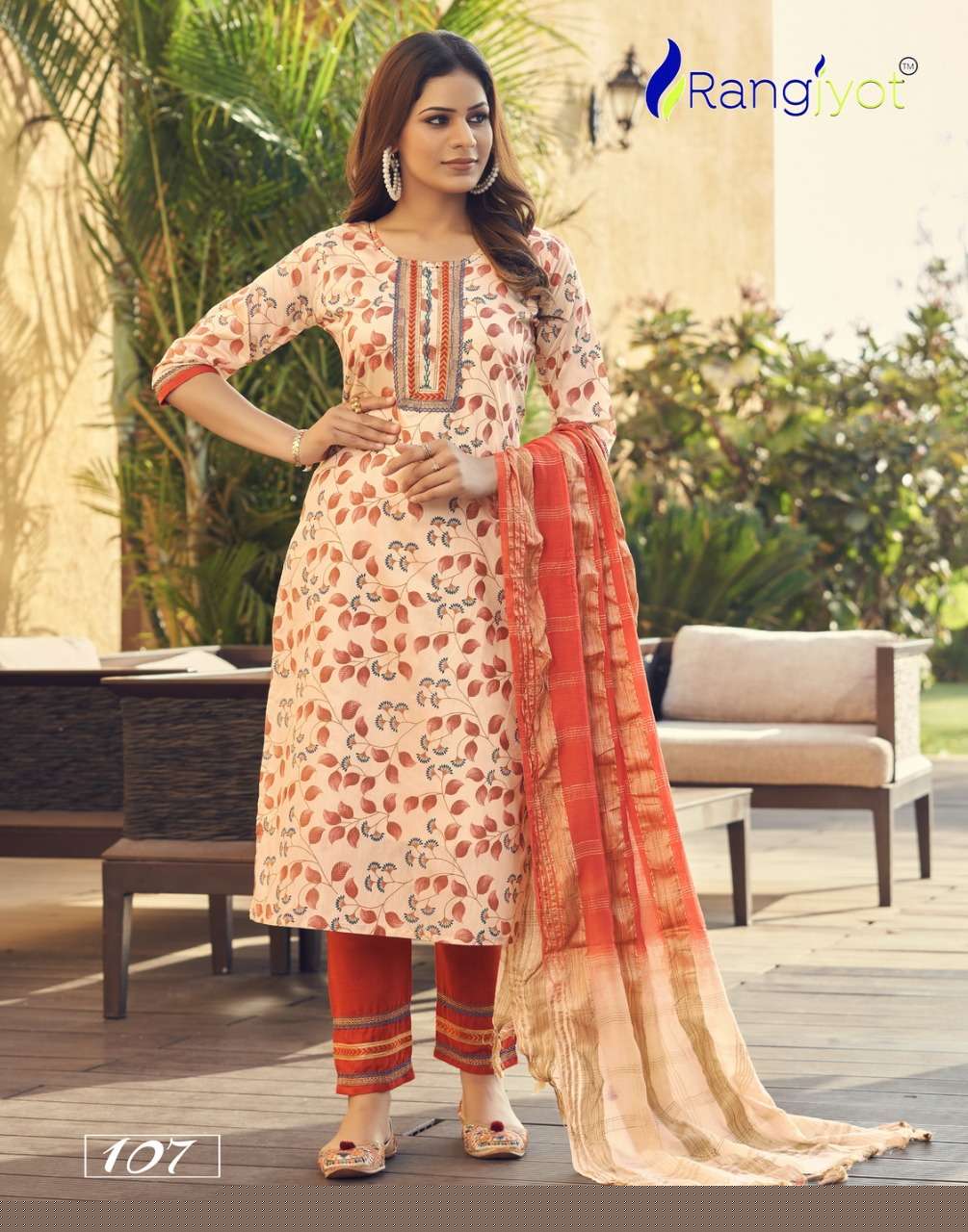 SAHELI BY RANGJYOT FASHION 101 TO 108 SERIES BEAUTIFUL SUITS COLORFUL STYLISH FANCY CASUAL WEAR & ETHNIC WEAR CHANDERI PRINT DRESSES AT WHOLESALE PRICE