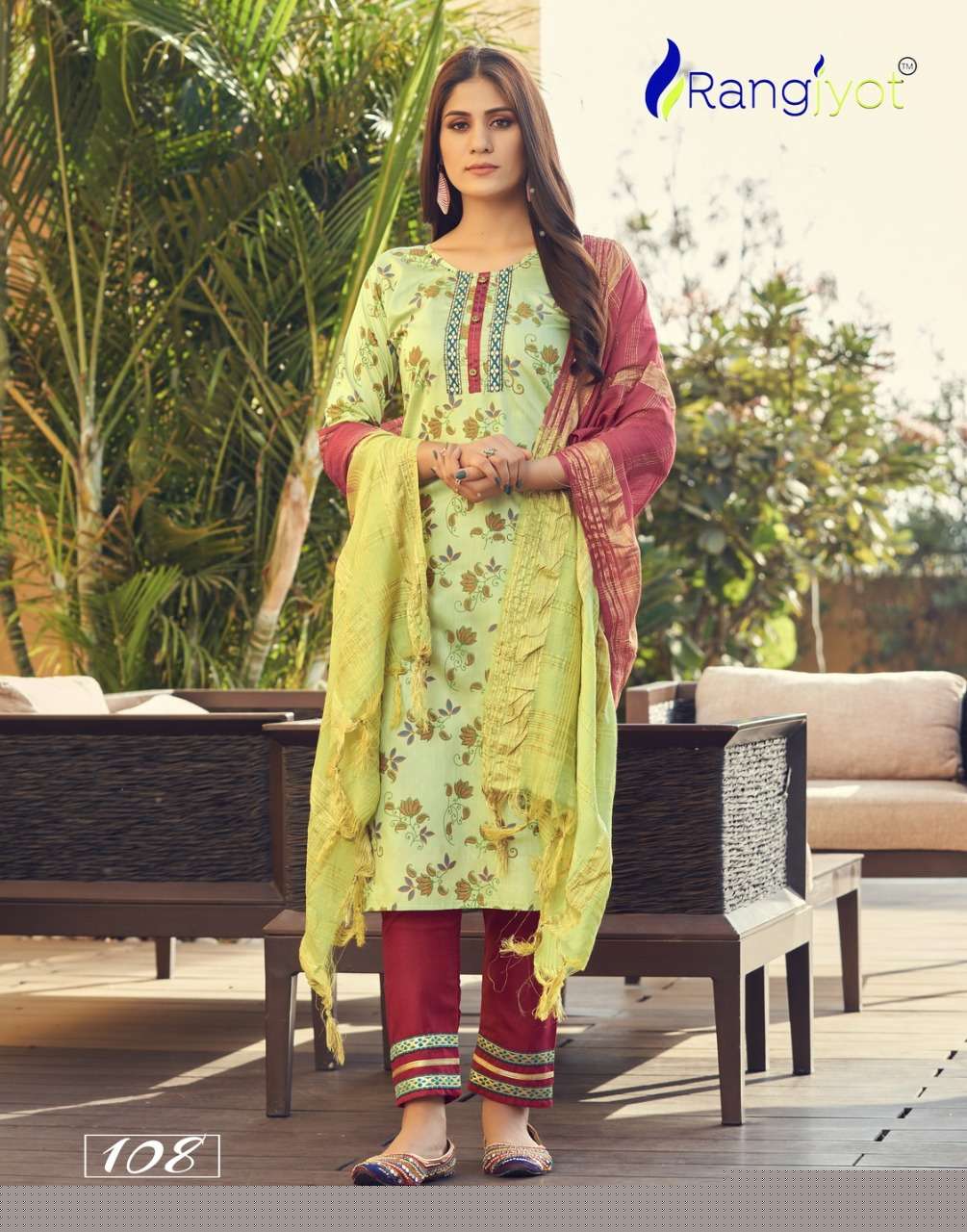 SAHELI BY RANGJYOT FASHION 101 TO 108 SERIES BEAUTIFUL SUITS COLORFUL STYLISH FANCY CASUAL WEAR & ETHNIC WEAR CHANDERI PRINT DRESSES AT WHOLESALE PRICE