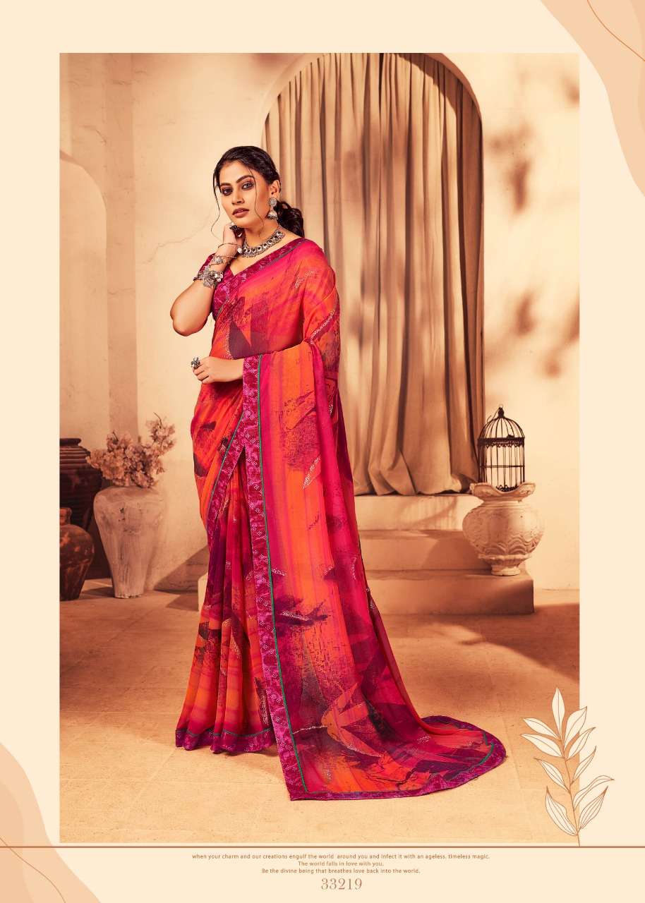 VIPASA VOL-2 BY VALLABHI PRINTS 23216 TO 23223 SERIES INDIAN TRADITIONAL WEAR COLLECTION BEAUTIFUL STYLISH FANCY COLORFUL PARTY WEAR & OCCASIONAL WEAR GEORGETTE PRINT SAREES AT WHOLESALE PRICE