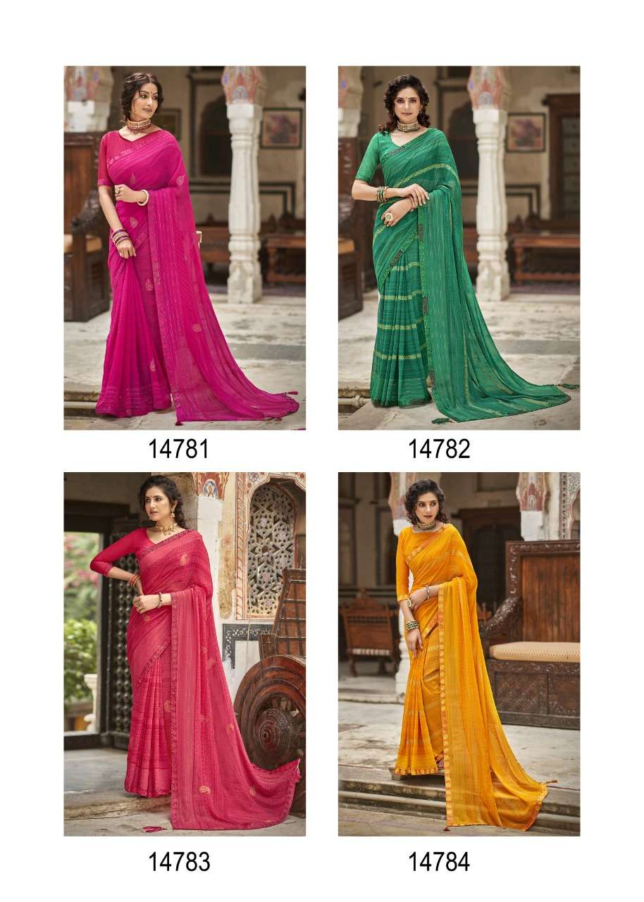 HIt-CHOICE BY VALLABHI PRINTS 14781 TO 14788 SERIES INDIAN TRADITIONAL WEAR COLLECTION BEAUTIFUL STYLISH FANCY COLORFUL PARTY WEAR & OCCASIONAL WEAR GEORGETTE PRINT SAREES AT WHOLESALE PRICE