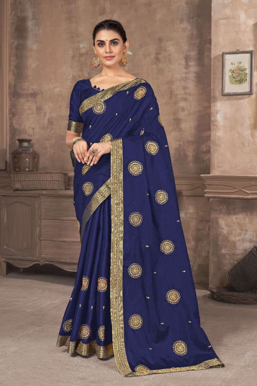 ST-1337 SERIES BY FASHID WHOLESALE 1337 TO 1341 SERIES INDIAN TRADITIONAL WEAR COLLECTION BEAUTIFUL STYLISH FANCY COLORFUL PARTY WEAR & OCCASIONAL WEAR VICHITRA SILK SAREES AT WHOLESALE PRICE