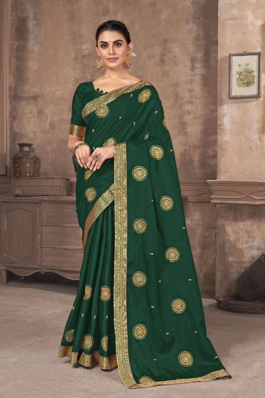 ST-1337 SERIES BY FASHID WHOLESALE 1337 TO 1341 SERIES INDIAN TRADITIONAL WEAR COLLECTION BEAUTIFUL STYLISH FANCY COLORFUL PARTY WEAR & OCCASIONAL WEAR VICHITRA SILK SAREES AT WHOLESALE PRICE
