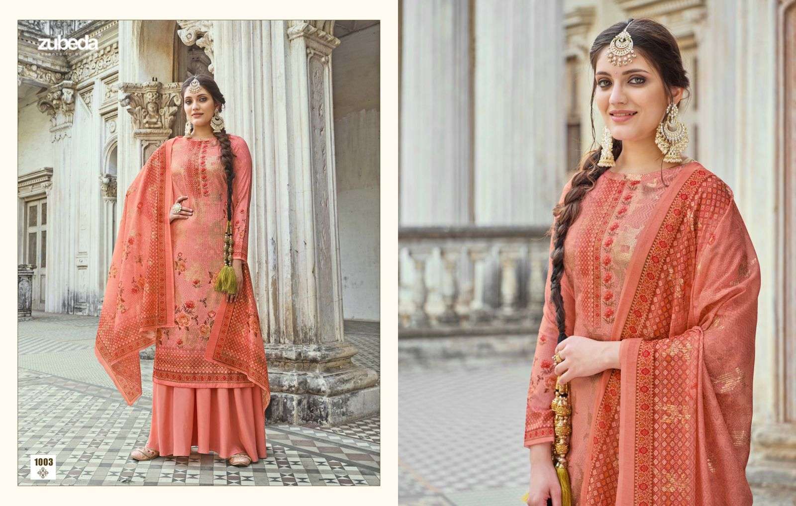 MANPREET BY ZUBEDA 1001 TO 1008 SERIES BEAUTIFUL STYLISH SHARARA SUITS FANCY COLORFUL CASUAL WEAR & ETHNIC WEAR & READY TO WEAR MUSLIN DIGITAL PRINT DRESSES AT WHOLESALE PRICE