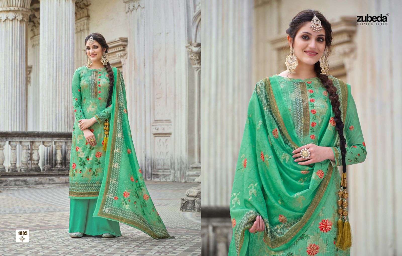 MANPREET BY ZUBEDA 1001 TO 1008 SERIES BEAUTIFUL STYLISH SHARARA SUITS FANCY COLORFUL CASUAL WEAR & ETHNIC WEAR & READY TO WEAR MUSLIN DIGITAL PRINT DRESSES AT WHOLESALE PRICE