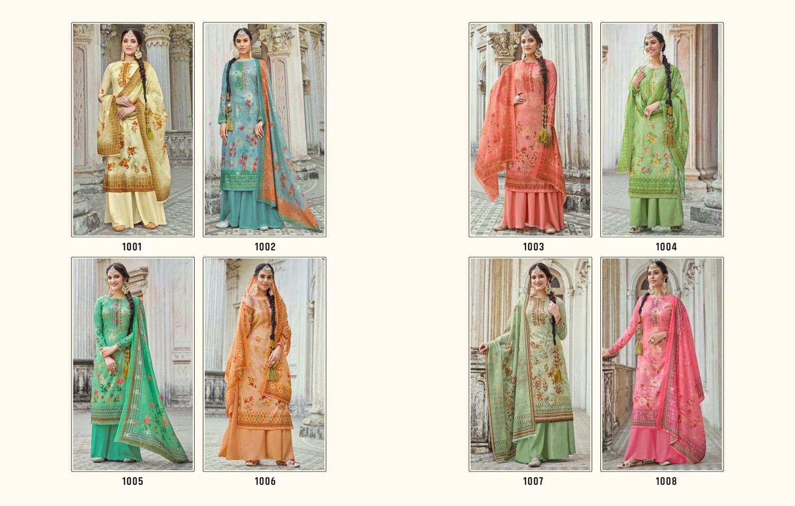 MANPREET BY ZUBEDA 1001 TO 1008 SERIES BEAUTIFUL STYLISH SHARARA SUITS FANCY COLORFUL CASUAL WEAR & ETHNIC WEAR & READY TO WEAR MUSLIN DIGITAL PRINT DRESSES AT WHOLESALE PRICE
