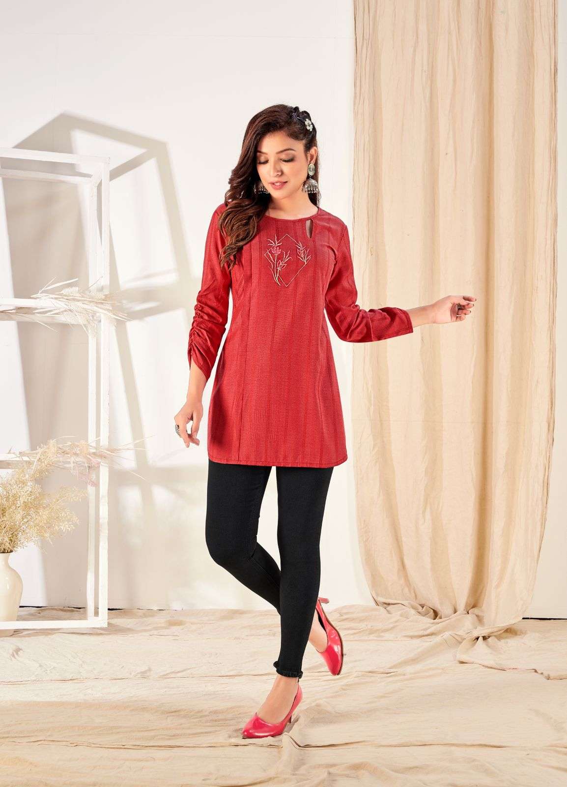 LEELEE BY KALAROOP 1001 TO 1005 SERIES DESIGNER STYLISH FANCY COLORFUL BEAUTIFUL PARTY WEAR & ETHNIC WEAR COLLECTION RAYON EMBROIDERY KURTIS AT WHOLESALE PRICE