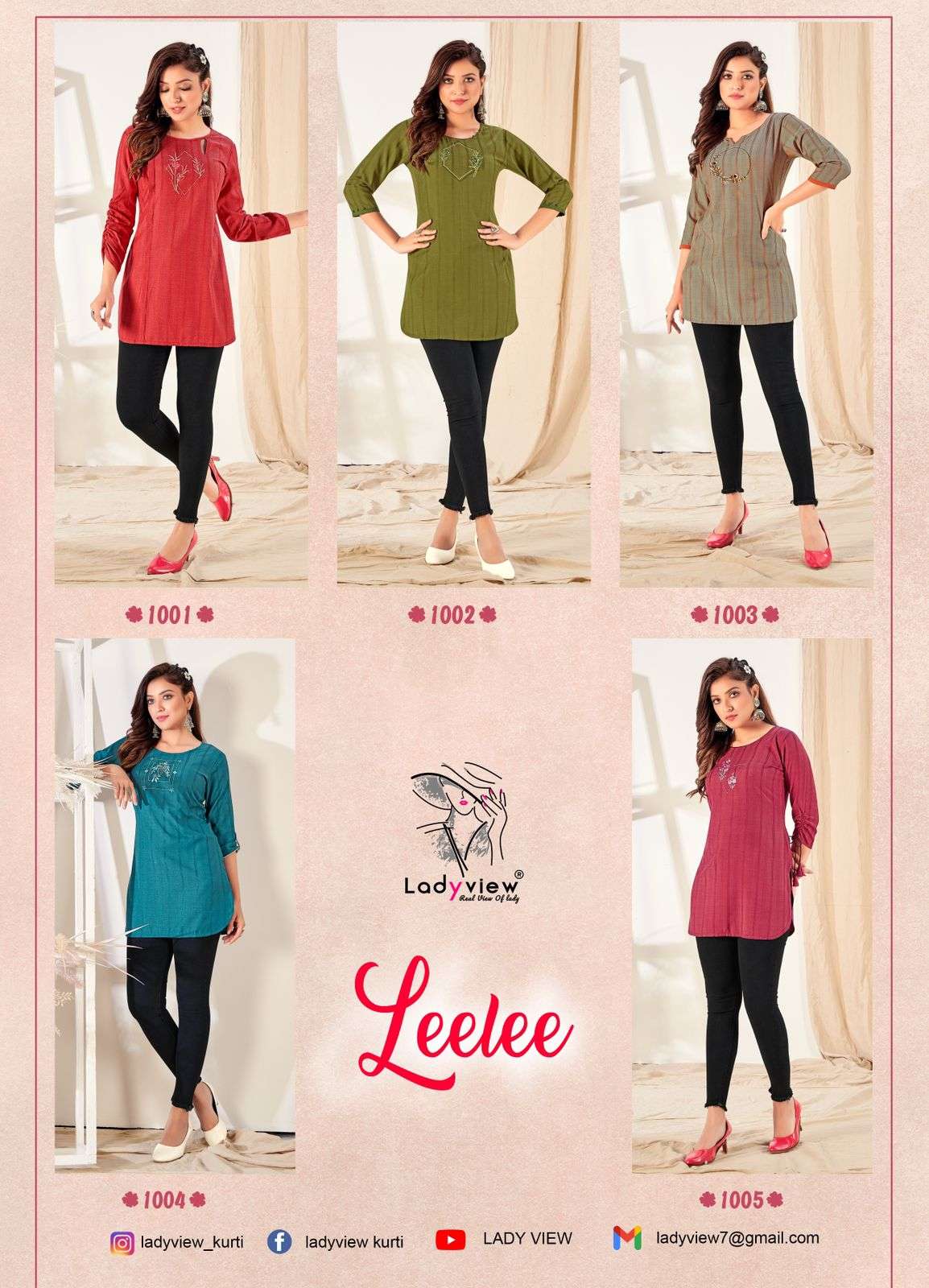 LEELEE BY KALAROOP 1001 TO 1005 SERIES DESIGNER STYLISH FANCY COLORFUL BEAUTIFUL PARTY WEAR & ETHNIC WEAR COLLECTION RAYON EMBROIDERY KURTIS AT WHOLESALE PRICE