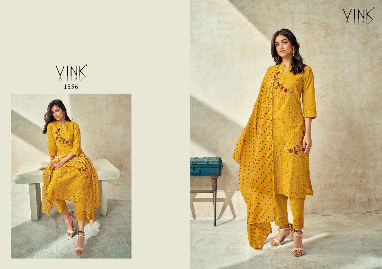 CHIKANKARI VOL-2 BY VINK 1551 TO 1556 SERIES BEAUTIFUL SUITS COLORFUL STYLISH FANCY CASUAL WEAR & ETHNIC WEAR PURE COTTON EMBROIDERED DRESSES AT WHOLESALE PRICE