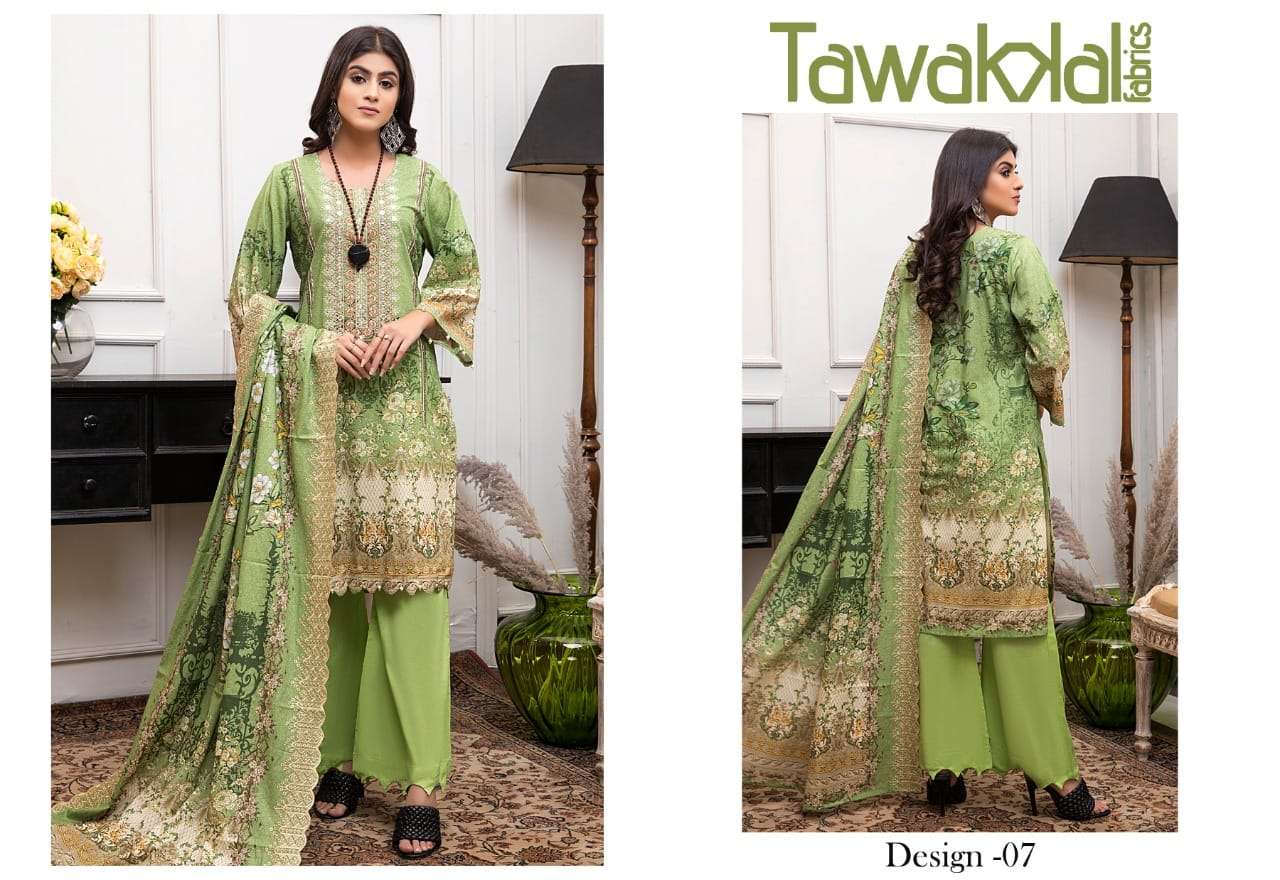 PARIZAAD BY TAWAKKAL FAB 1001 TO 1010 SERIES INDIAN TRADITIONAL WEAR COLLECTION BEAUTIFUL STYLISH FANCY COLORFUL PARTY WEAR & OCCASIONAL WEAR PURE COTTON PRINT DRESSES AT WHOLESALE PRICE