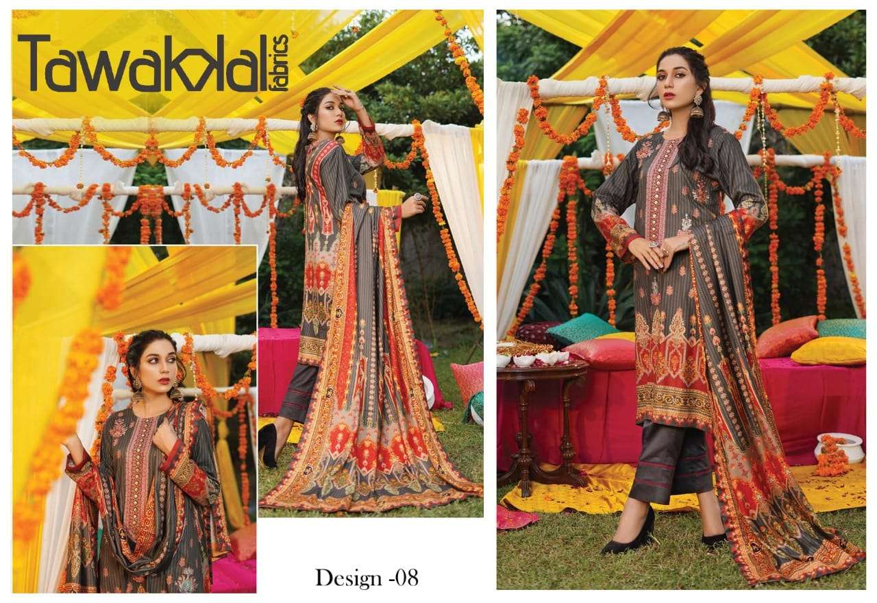 PARIZAAD BY TAWAKKAL FAB 1001 TO 1010 SERIES INDIAN TRADITIONAL WEAR COLLECTION BEAUTIFUL STYLISH FANCY COLORFUL PARTY WEAR & OCCASIONAL WEAR PURE COTTON PRINT DRESSES AT WHOLESALE PRICE