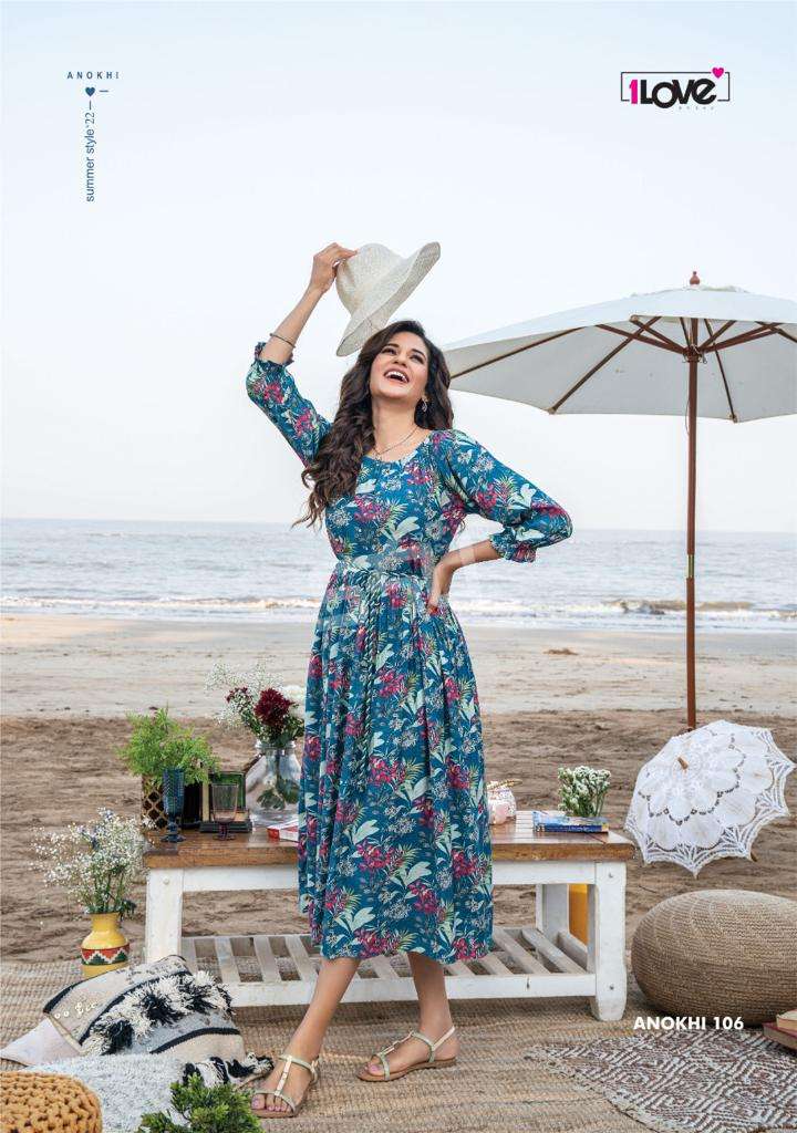 ANOKHI SUMMER LOVE BY 1 LOVE 101 TO 106 SERIES BEAUTIFUL SUITS COLORFUL STYLISH FANCY CASUAL WEAR & ETHNIC WEAR COTTON RAYON DRESSES AT WHOLESALE PRICE