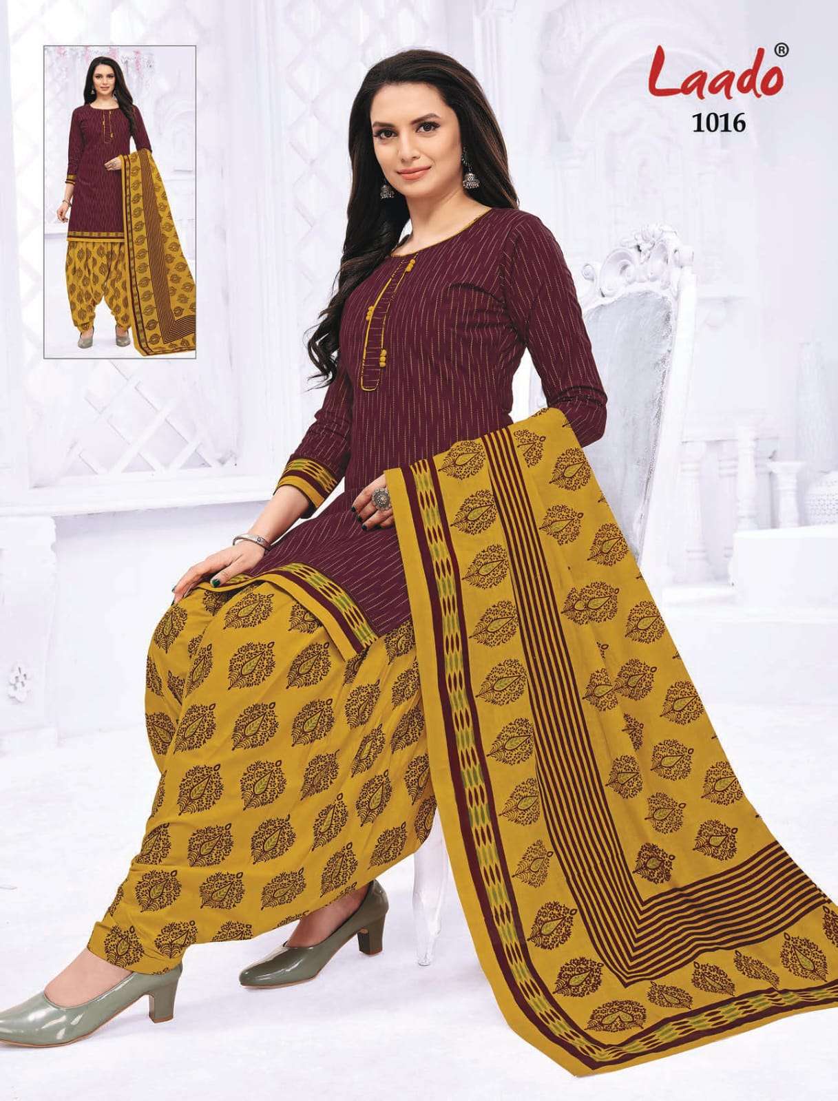 PRITI PATIALA VOL-10 BY LAADO 1001 TO 1020 SERIES BEAUTIFUL SUITS STYLISH FANCY COLORFUL PARTY WEAR & OCCASIONAL WEAR COTTON PRINTED DRESSES AT WHOLESALE PRICE