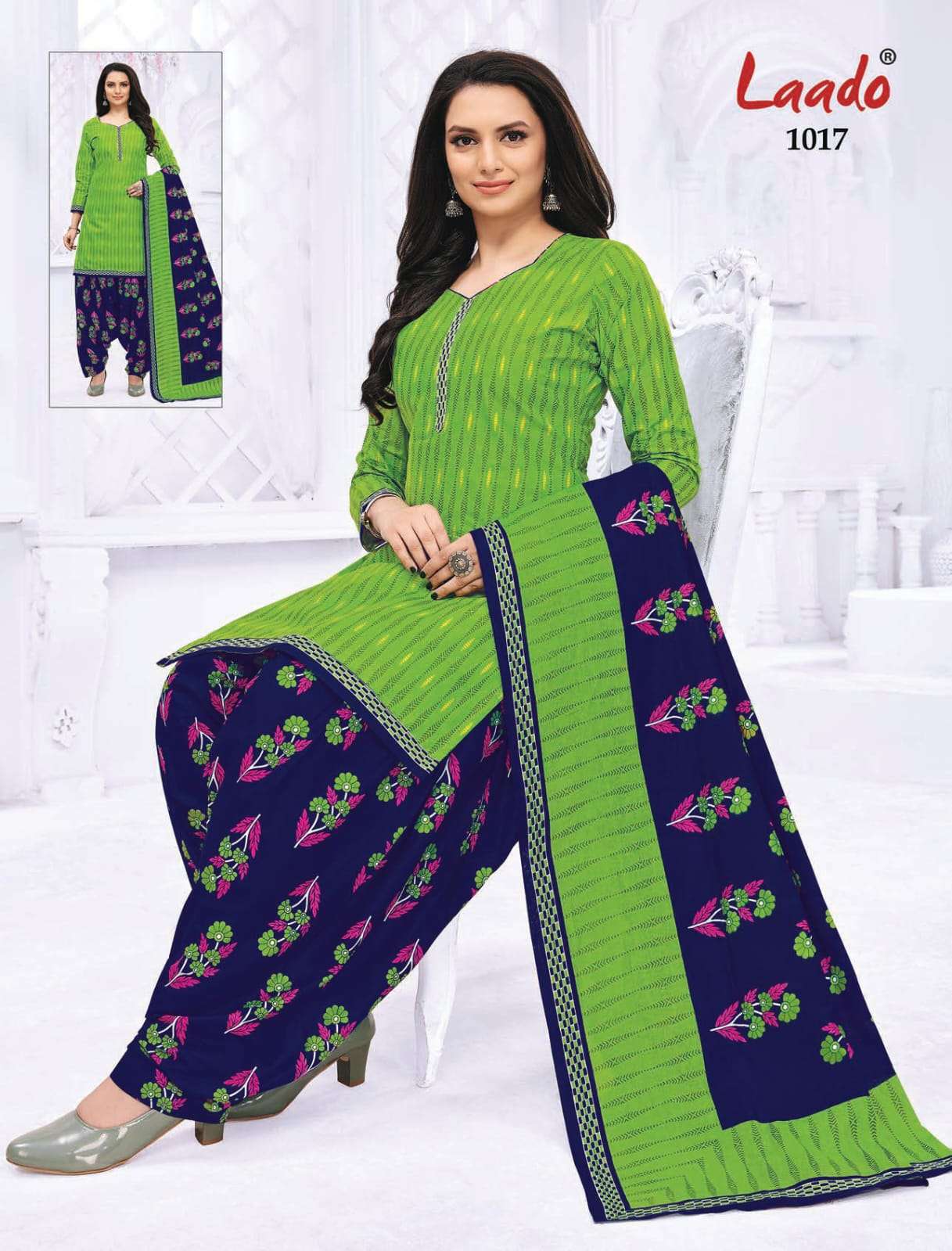 PRITI PATIALA VOL-10 BY LAADO 1001 TO 1020 SERIES BEAUTIFUL SUITS STYLISH FANCY COLORFUL PARTY WEAR & OCCASIONAL WEAR COTTON PRINTED DRESSES AT WHOLESALE PRICE