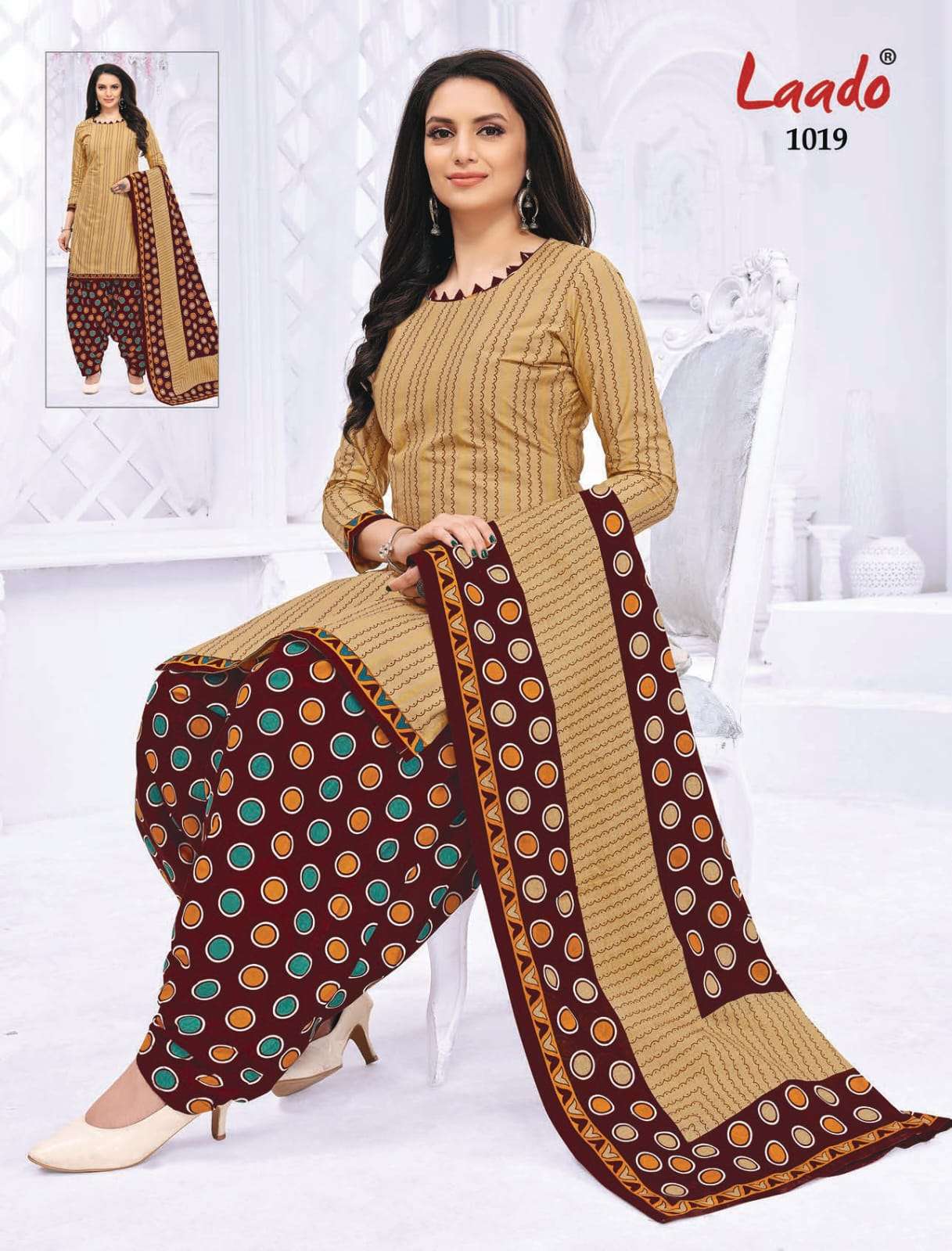 PRITI PATIALA VOL-10 BY LAADO 1001 TO 1020 SERIES BEAUTIFUL SUITS STYLISH FANCY COLORFUL PARTY WEAR & OCCASIONAL WEAR COTTON PRINTED DRESSES AT WHOLESALE PRICE