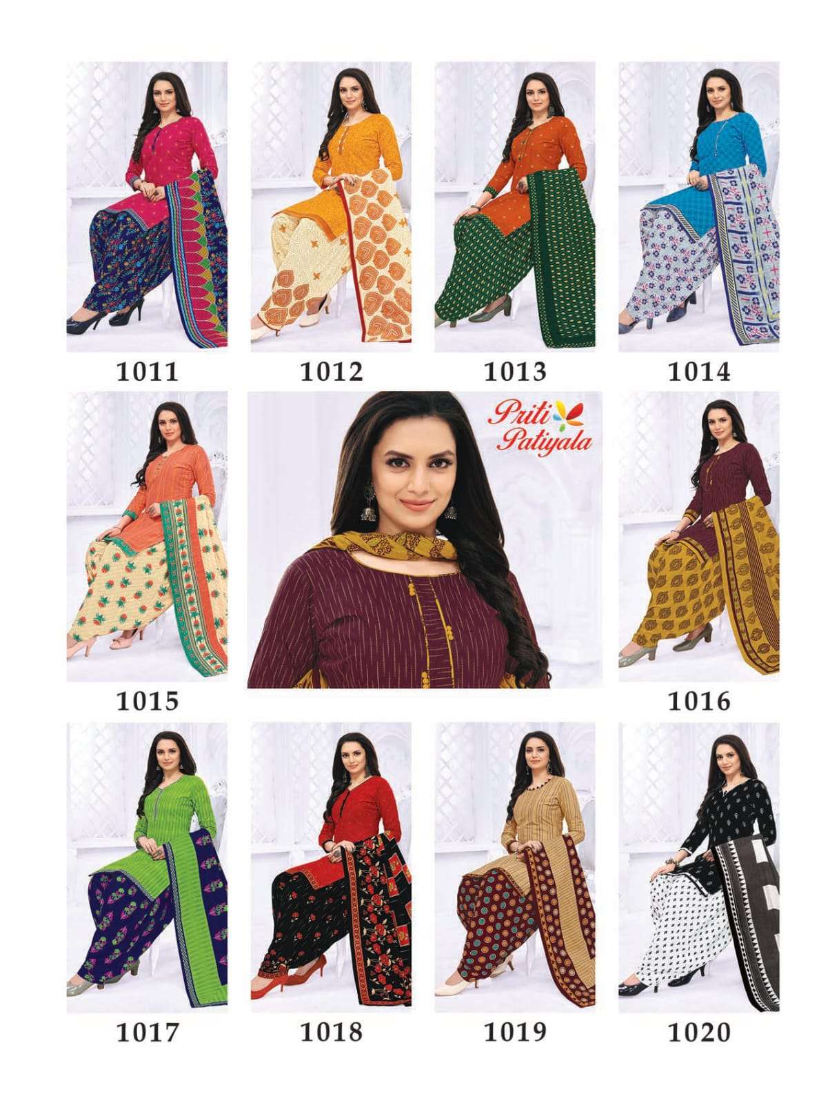 PRITI PATIALA VOL-10 BY LAADO 1001 TO 1020 SERIES BEAUTIFUL SUITS STYLISH FANCY COLORFUL PARTY WEAR & OCCASIONAL WEAR COTTON PRINTED DRESSES AT WHOLESALE PRICE