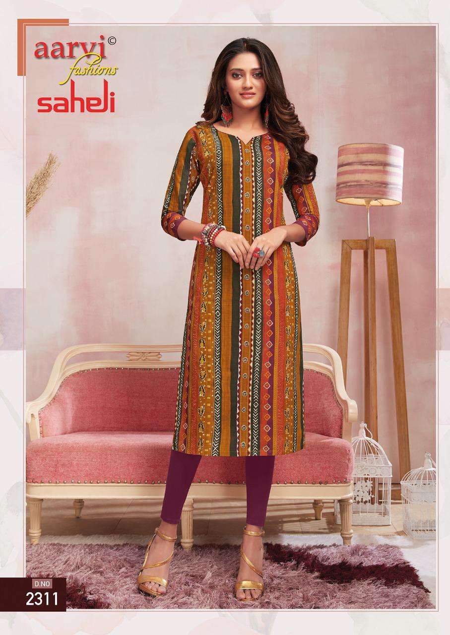 SAHELI VOL-13 BY AARVI FASHION 2301 TO 2315 SERIES DESIGNER SUITS BEAUTIFUL STYLISH FANCY COLORFUL PARTY WEAR & ETHNIC WEAR PURE NYLON VISCOSE WEAVING DRESSES AT WHOLESALE PRICE