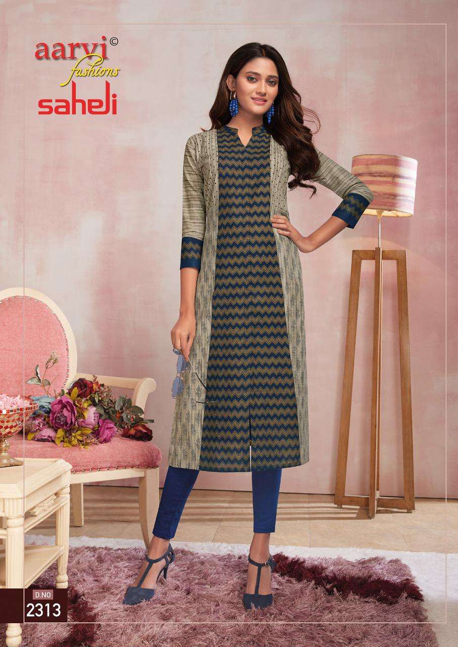 SAHELI VOL-13 BY AARVI FASHION 2301 TO 2315 SERIES DESIGNER SUITS BEAUTIFUL STYLISH FANCY COLORFUL PARTY WEAR & ETHNIC WEAR PURE NYLON VISCOSE WEAVING DRESSES AT WHOLESALE PRICE