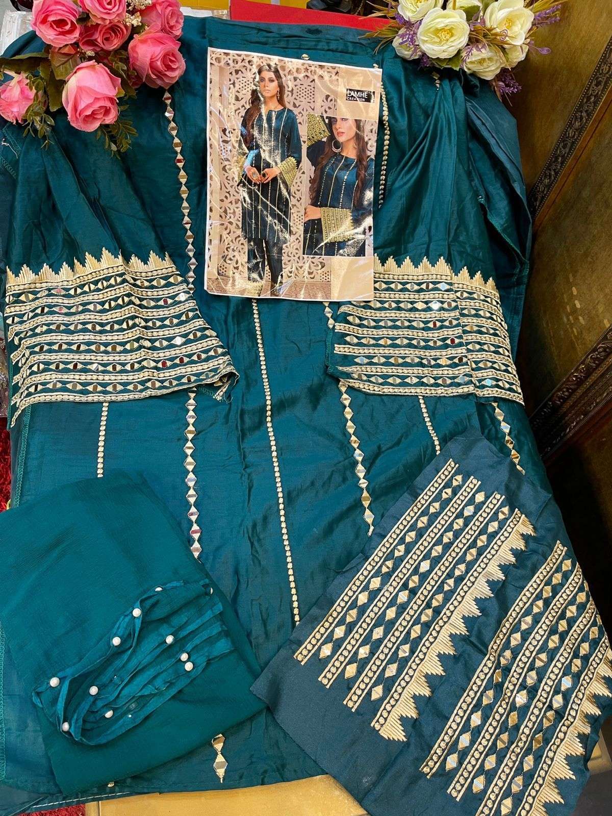 LAMHE VOL-1 NX BY LAMHE CREATION 01-A TO 01-C SERIES DESIGNER PAKISTANI SUITS BEAUTIFUL STYLISH FANCY COLORFUL PARTY WEAR & OCCASIONAL WEAR JAM COTTON EMBROIDERED DRESSES AT WHOLESALE PRICE