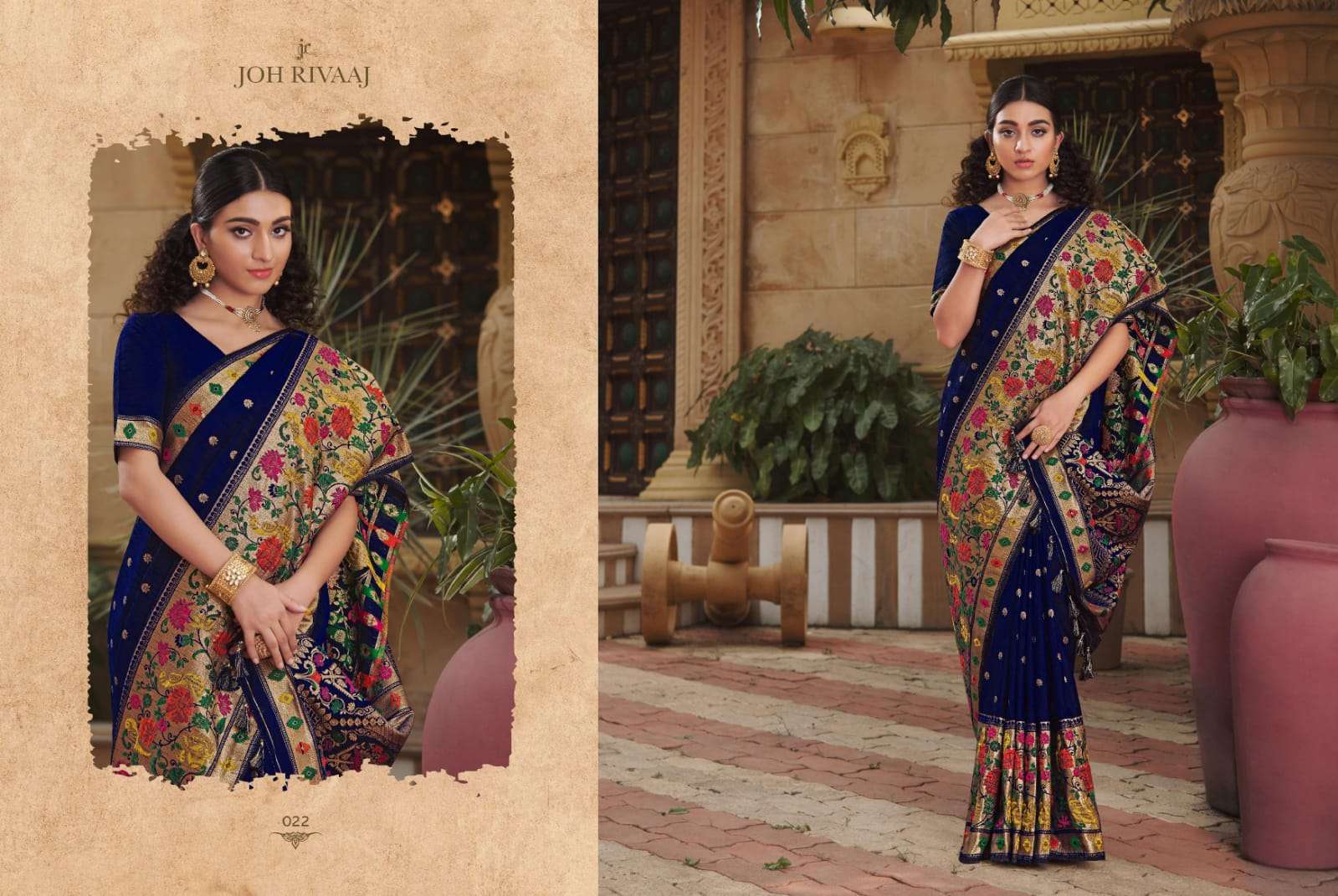 BUNAI VOL-2 BY JOH RIVAAJ 021 TO 027 SERIES INDIAN TRADITIONAL WEAR COLLECTION BEAUTIFUL STYLISH FANCY COLORFUL PARTY WEAR & OCCASIONAL WEAR SILK SAREES AT WHOLESALE PRICE