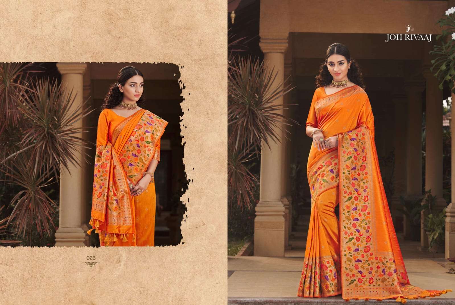 BUNAI VOL-2 BY JOH RIVAAJ 021 TO 027 SERIES INDIAN TRADITIONAL WEAR COLLECTION BEAUTIFUL STYLISH FANCY COLORFUL PARTY WEAR & OCCASIONAL WEAR SILK SAREES AT WHOLESALE PRICE