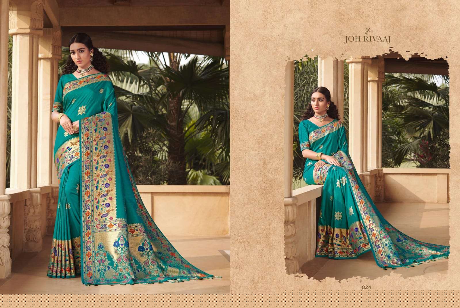 BUNAI VOL-2 BY JOH RIVAAJ 021 TO 027 SERIES INDIAN TRADITIONAL WEAR COLLECTION BEAUTIFUL STYLISH FANCY COLORFUL PARTY WEAR & OCCASIONAL WEAR SILK SAREES AT WHOLESALE PRICE
