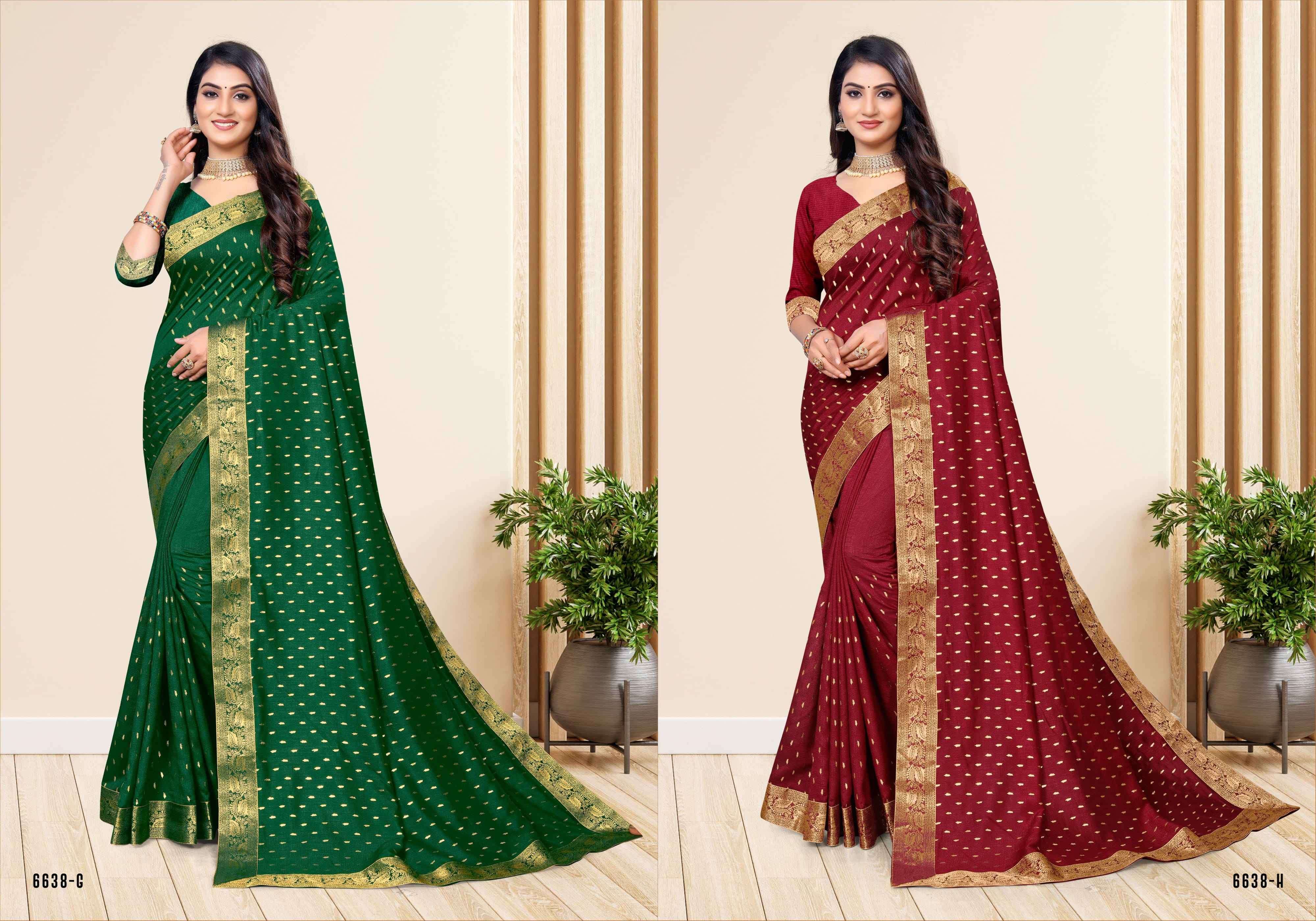 RABDI JALEBI VOL-8 BY INDIAN WOMEN 6638-A TO 6638-H SERIES INDIAN TRADITIONAL WEAR COLLECTION BEAUTIFUL STYLISH FANCY COLORFUL PARTY WEAR & OCCASIONAL WEAR VICHITRA SILK SAREES AT WHOLESALE PRICE