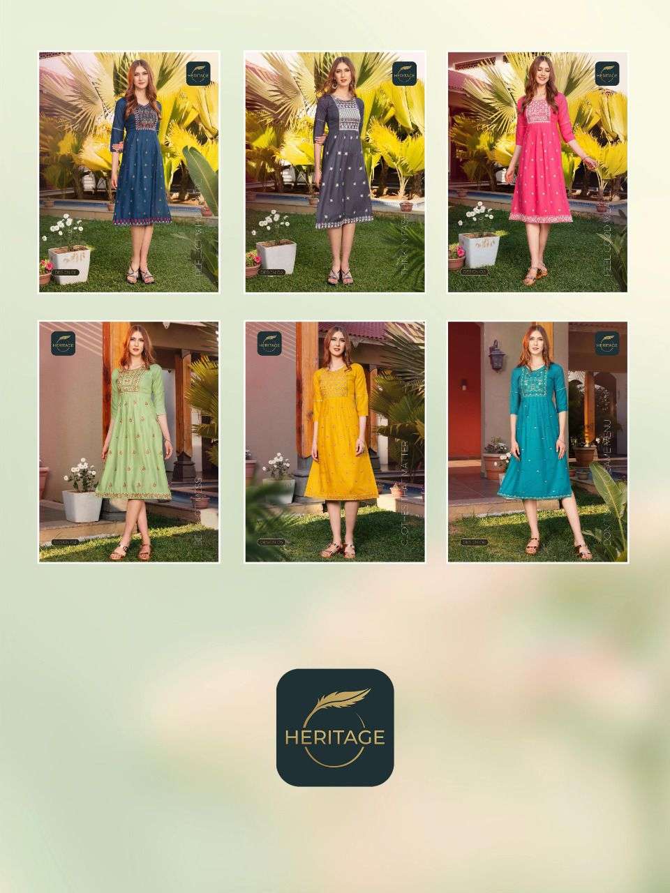 CHERISH BY HERITAGE 01 TO 08 SERIES DESIGNER STYLISH FANCY COLORFUL BEAUTIFUL PARTY WEAR & ETHNIC WEAR COLLECTION RAYON EMBROIDERY KURTIS AT WHOLESALE PRICE