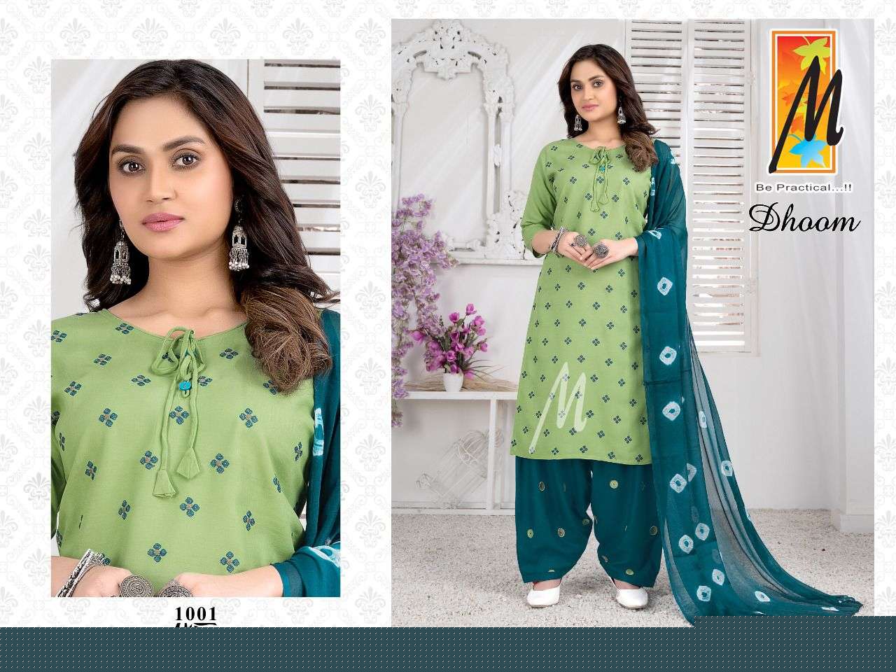 DHOOM BY MASTER 1001 TO 1008 SERIES BEAUTIFUL PATIYALA SUITS COLORFUL STYLISH FANCY CASUAL WEAR & ETHNIC WEAR RAYON PRINT DRESSES AT WHOLESALE PRICE
