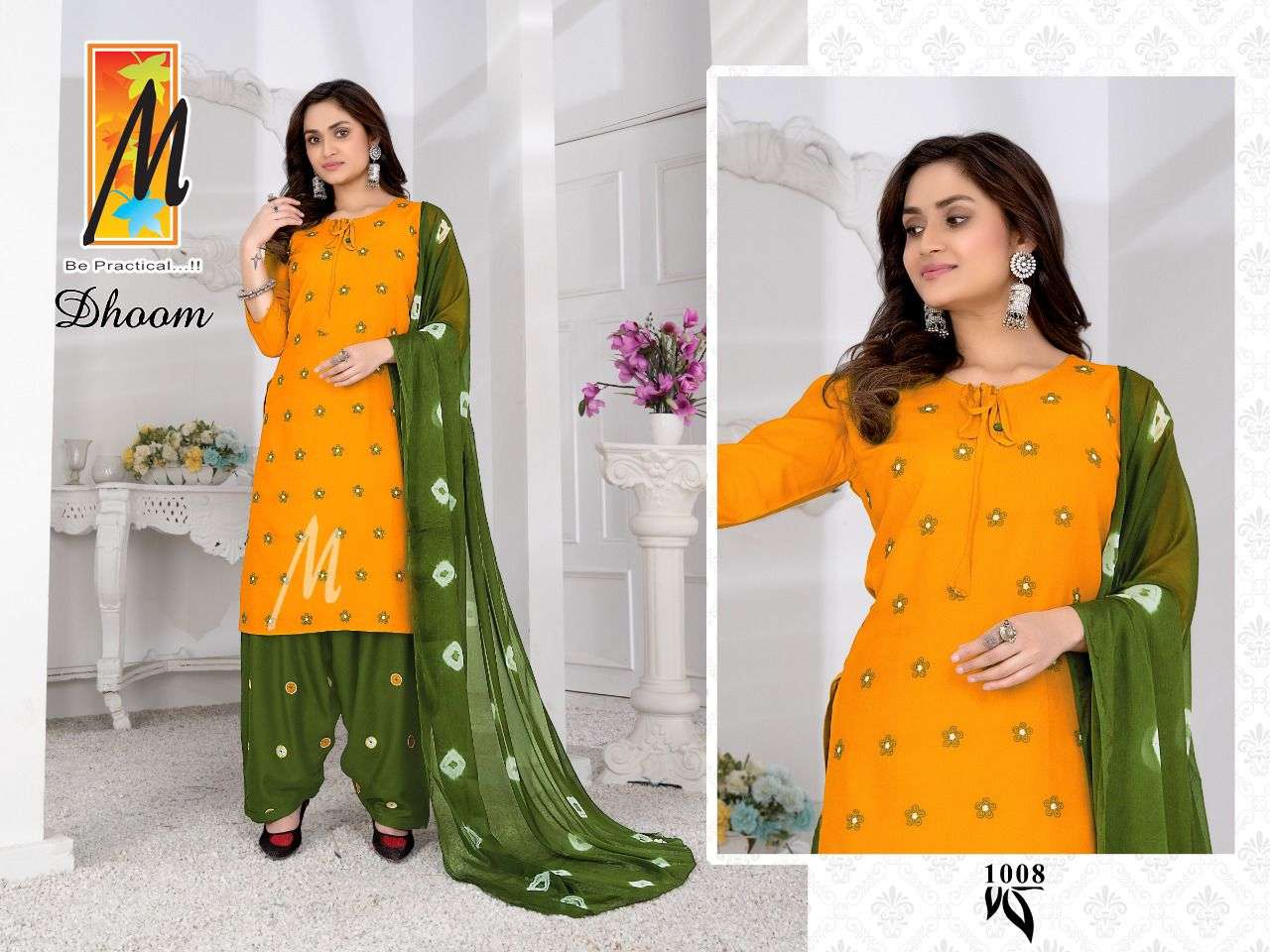 DHOOM BY MASTER 1001 TO 1008 SERIES BEAUTIFUL PATIYALA SUITS COLORFUL STYLISH FANCY CASUAL WEAR & ETHNIC WEAR RAYON PRINT DRESSES AT WHOLESALE PRICE