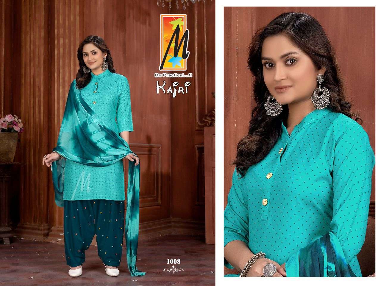 KAJRI BY MASTER 1001 TO 1008 SERIES BEAUTIFUL PATIYALA SUITS COLORFUL STYLISH FANCY CASUAL WEAR & ETHNIC WEAR RAYON PRINT DRESSES AT WHOLESALE PRICE