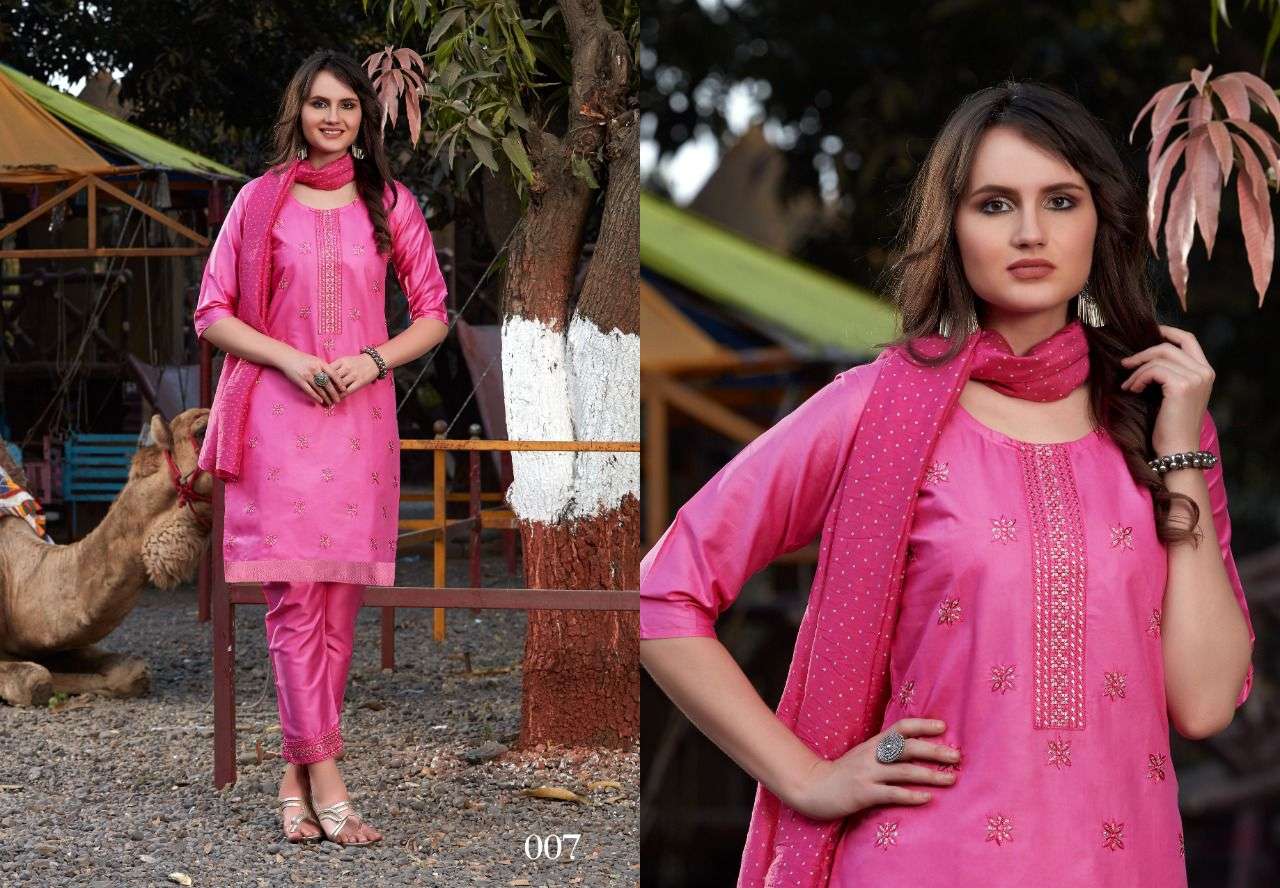 RRR BY MASTER 001 TO 008 SERIES BEAUTIFUL SUITS COLORFUL STYLISH FANCY CASUAL WEAR & ETHNIC WEAR JAM SATIN DRESSES AT WHOLESALE PRICE
