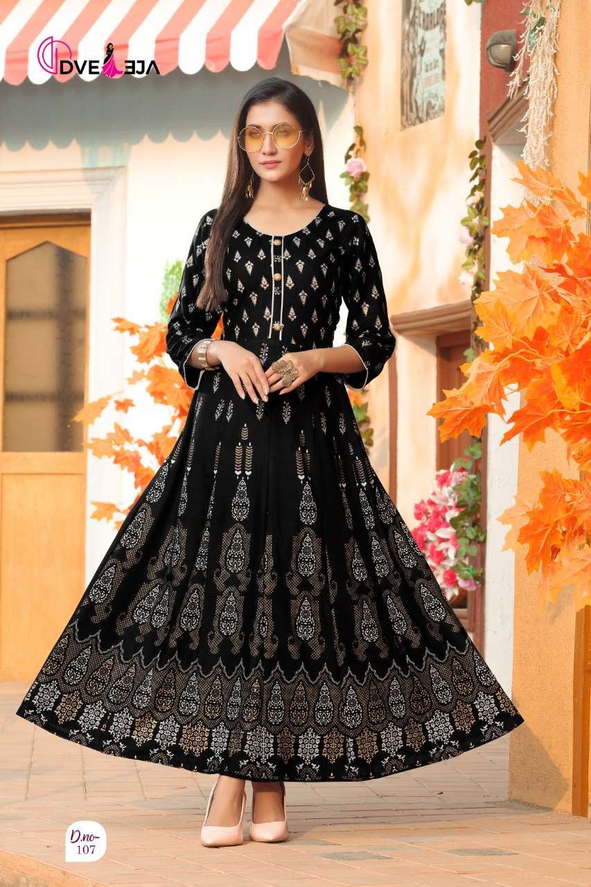 SHAGUN BY DVEEJA 101 TO 108 SERIES BEAUTIFUL STYLISH FANCY COLORFUL CASUAL WEAR & ETHNIC WEAR HEAVY RAYON GOWNS AT WHOLESALE PRICE