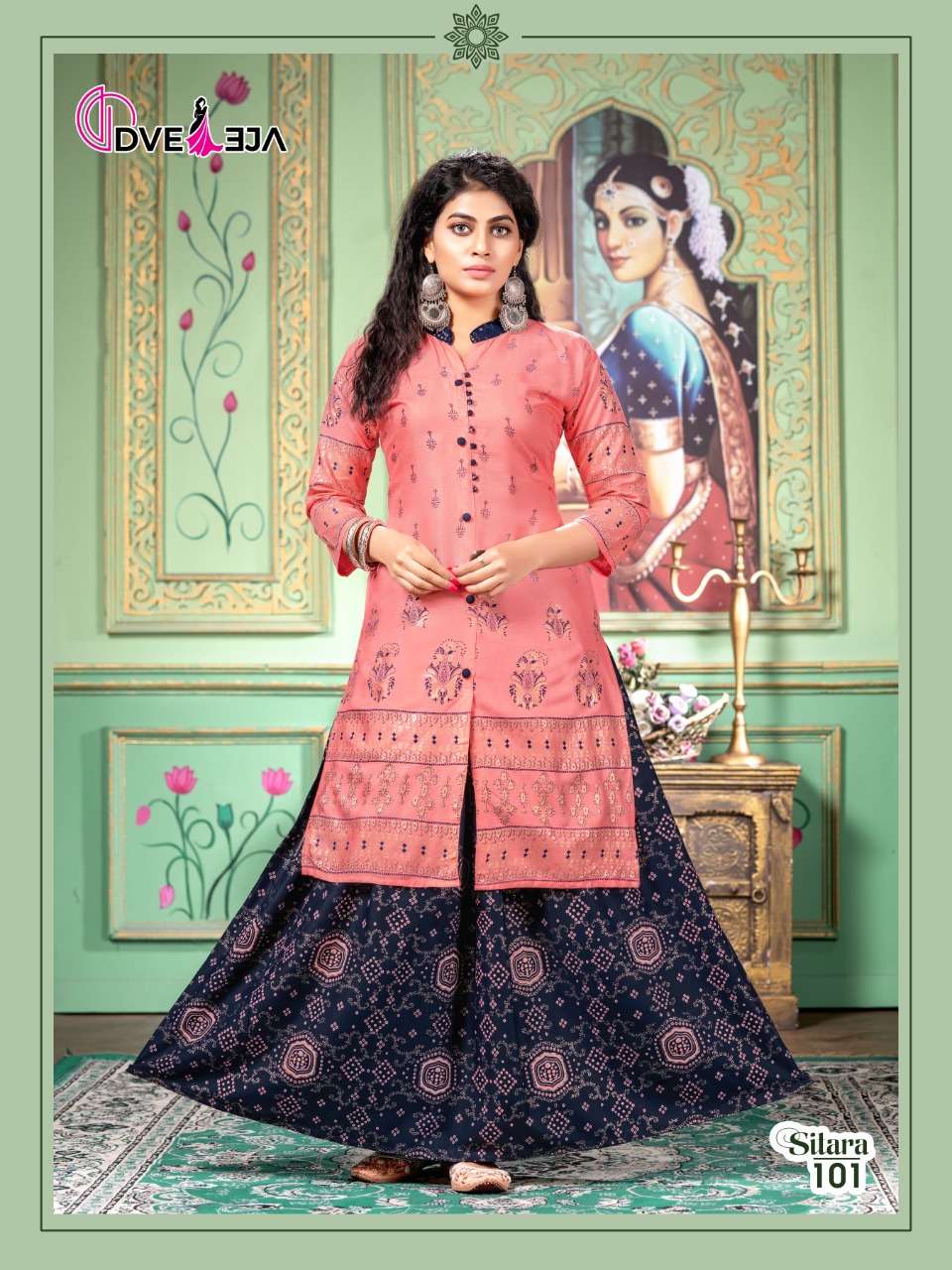 SITARA BY DVEEJA 101 TO 108 SERIES DESIGNER STYLISH FANCY COLORFUL BEAUTIFUL PARTY WEAR & ETHNIC WEAR COLLECTION HEAVY RAYON KURTIS WITH BOTTOM AT WHOLESALE PRICE