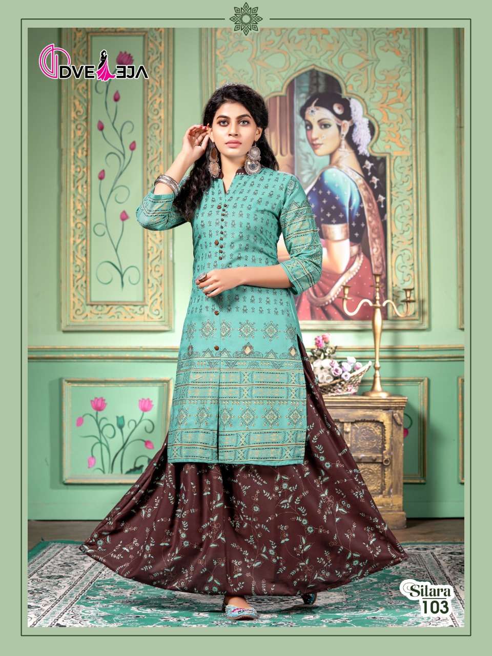 SITARA BY DVEEJA 101 TO 108 SERIES DESIGNER STYLISH FANCY COLORFUL BEAUTIFUL PARTY WEAR & ETHNIC WEAR COLLECTION HEAVY RAYON KURTIS WITH BOTTOM AT WHOLESALE PRICE