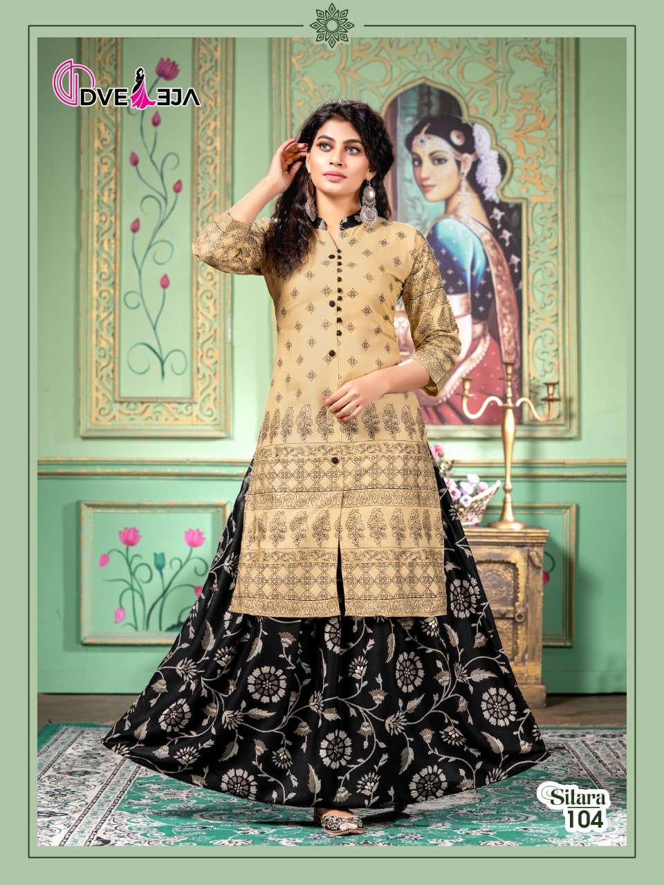 SITARA BY DVEEJA 101 TO 108 SERIES DESIGNER STYLISH FANCY COLORFUL BEAUTIFUL PARTY WEAR & ETHNIC WEAR COLLECTION HEAVY RAYON KURTIS WITH BOTTOM AT WHOLESALE PRICE