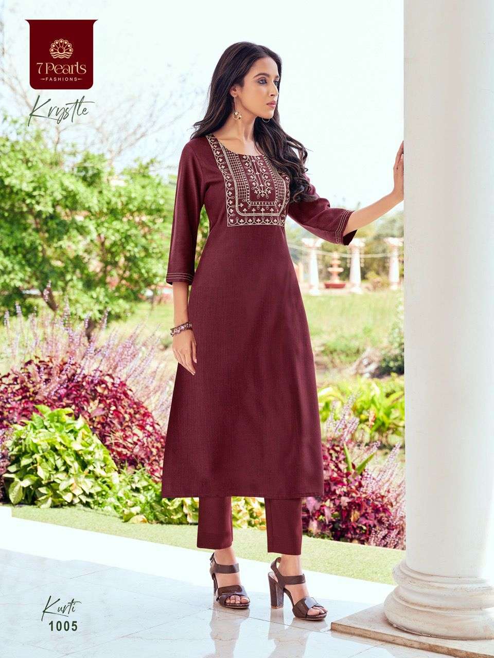 KRYSTLE BY 7 PEARLS 1001 TO 1006 SERIES DESIGNER STYLISH FANCY COLORFUL BEAUTIFUL PARTY WEAR & ETHNIC WEAR COLLECTION VISCOSE EMBROIDERY KURTIS AT WHOLESALE PRICE