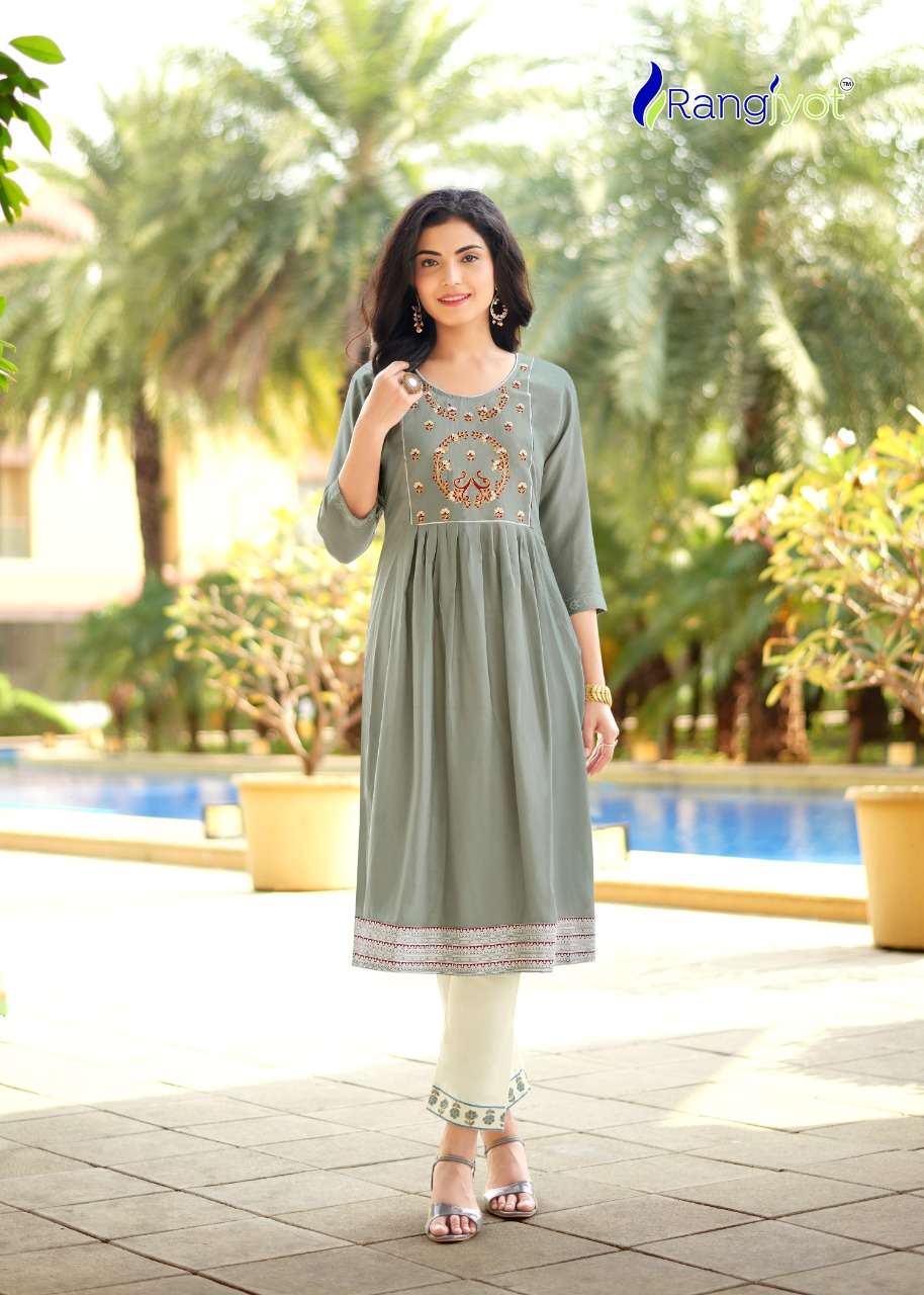 MARIYA VOL-3 BY RANGJYOT FASHION 2017 TO 2024 SERIES DESIGNER STYLISH FANCY COLORFUL BEAUTIFUL PARTY WEAR & ETHNIC WEAR COLLECTION HEAVY RAYON KURTIS WITH BOTTOM AT WHOLESALE PRICE