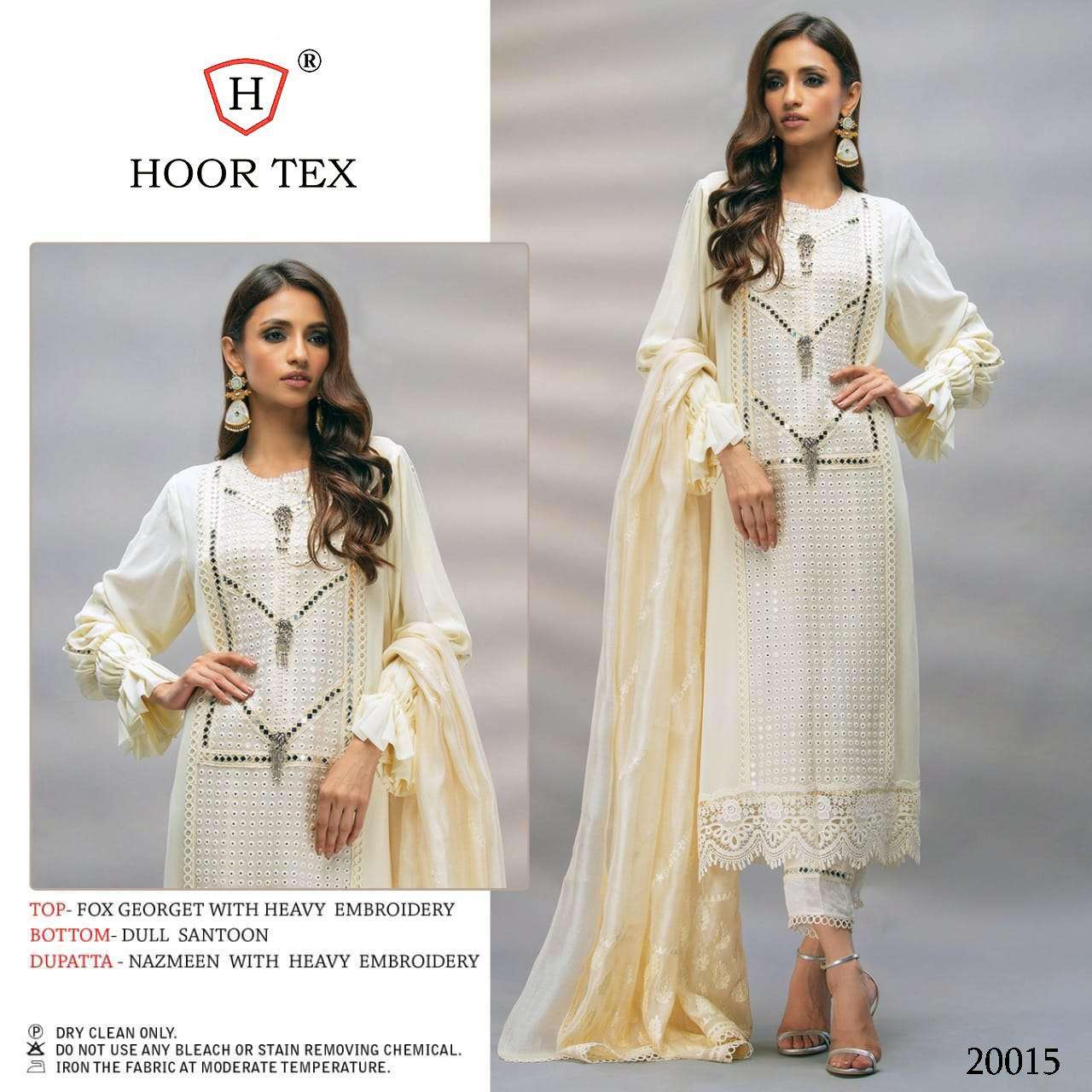 HOOR TEX HIT DESIGN 20015 BY HOOR TEX DESIGNER PAKISTANI SUITS COLLECTION BEAUTIFUL STYLISH FANCY COLORFUL PARTY WEAR & OCCASIONAL WEAR HEAVY GEORGETTE WITH EMBROIDERED DRESSES AT WHOLESALE PRICE