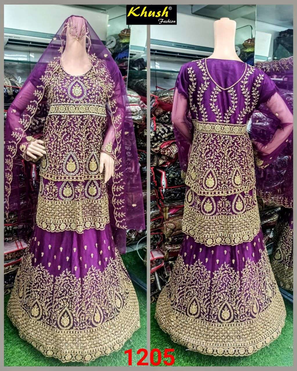 KHUSH 1205 COLOURS BY KHUSH FASHION 1205-A TO 1205-D SERIES BEAUTIFUL SUITS STYLISH COLORFUL FANCY CASUAL WEAR & ETHNIC WEAR FANCY EMBROIDERED DRESSES AT WHOLESALE PRICE