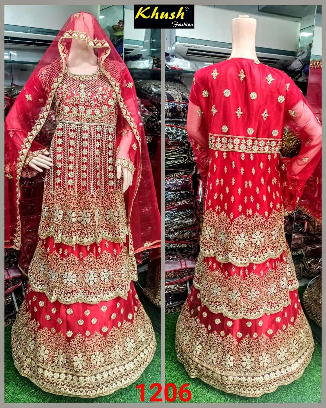 KHUSH 1206 COLOURS BY KHUSH FASHION 1206-A TO 1206-D SERIES BEAUTIFUL SUITS STYLISH COLORFUL FANCY CASUAL WEAR & ETHNIC WEAR NET EMBROIDERED DRESSES AT WHOLESALE PRICE