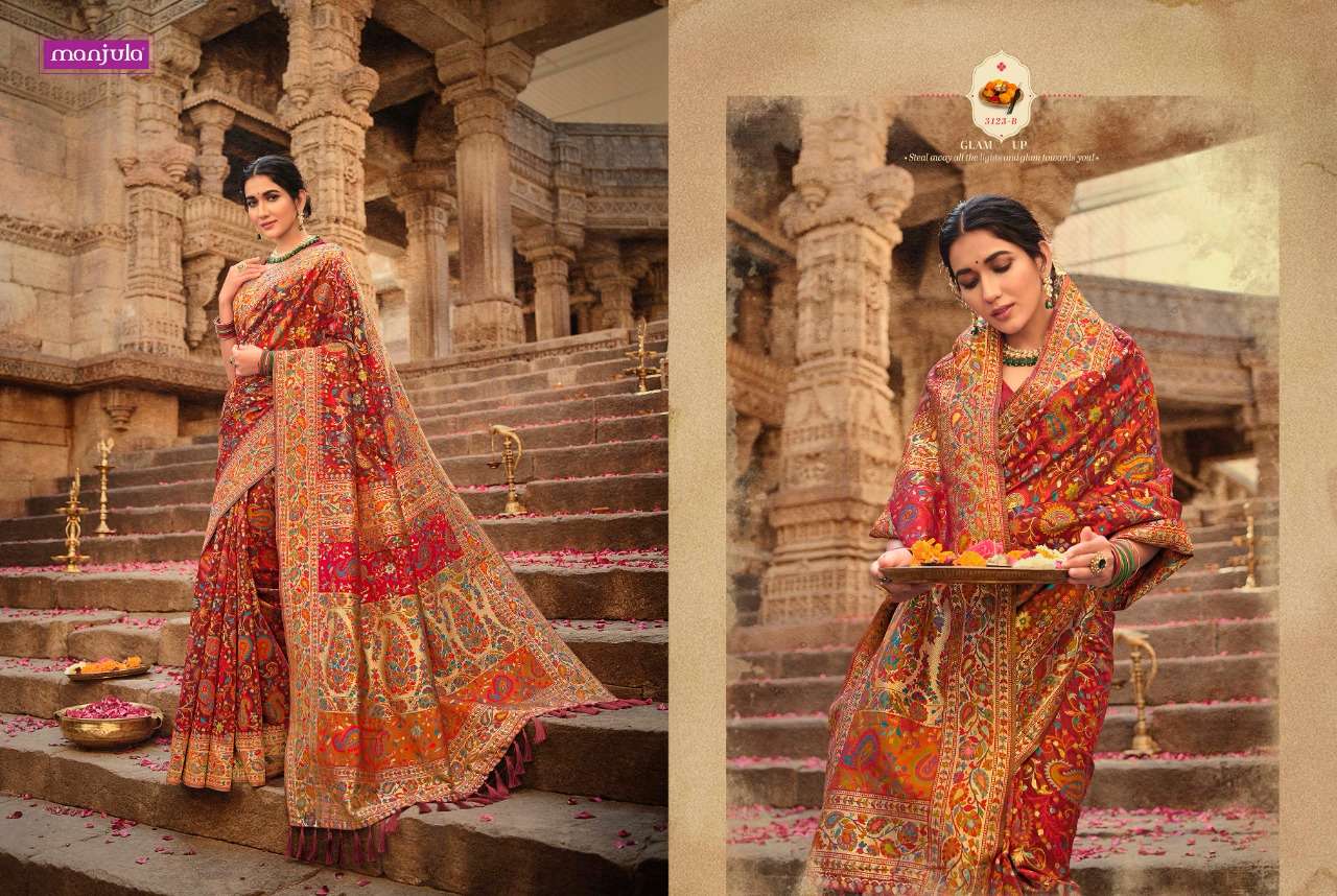 AARADHYA VOL-2 BY MANJULA INDIAN TRADITIONAL WEAR COLLECTION BEAUTIFUL STYLISH FANCY COLORFUL PARTY WEAR & OCCASIONAL WEAR SILK SAREES AT WHOLESALE PRICE