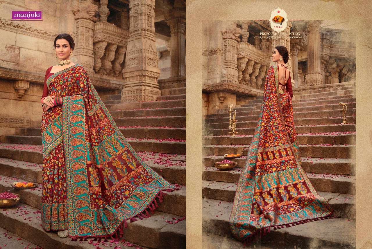 AARADHYA VOL-2 BY MANJULA INDIAN TRADITIONAL WEAR COLLECTION BEAUTIFUL STYLISH FANCY COLORFUL PARTY WEAR & OCCASIONAL WEAR SILK SAREES AT WHOLESALE PRICE