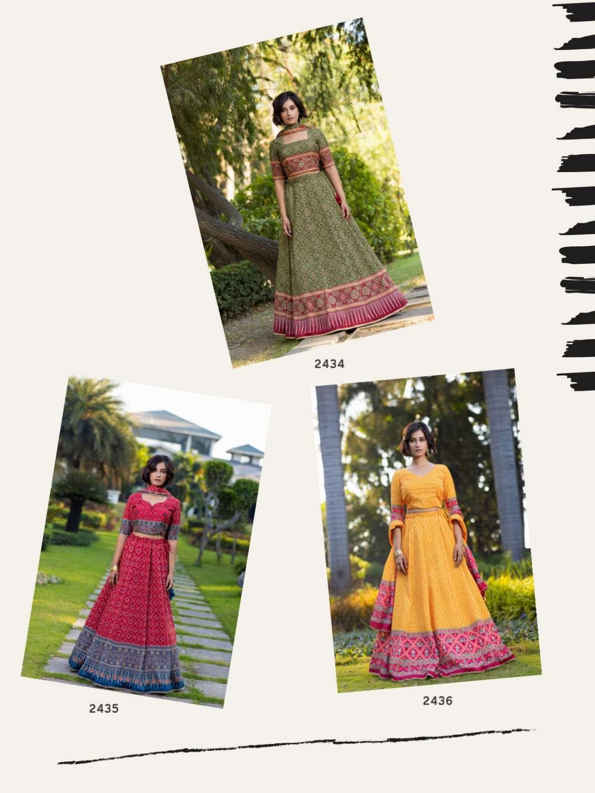 BAWREE BY ANANDAM 2432 TO 2436 SERIES DESIGNER BEAUTIFUL NAVRATRI COLLECTION OCCASIONAL WEAR & PARTY WEAR FANCY LEHENGAS AT WHOLESALE PRICE