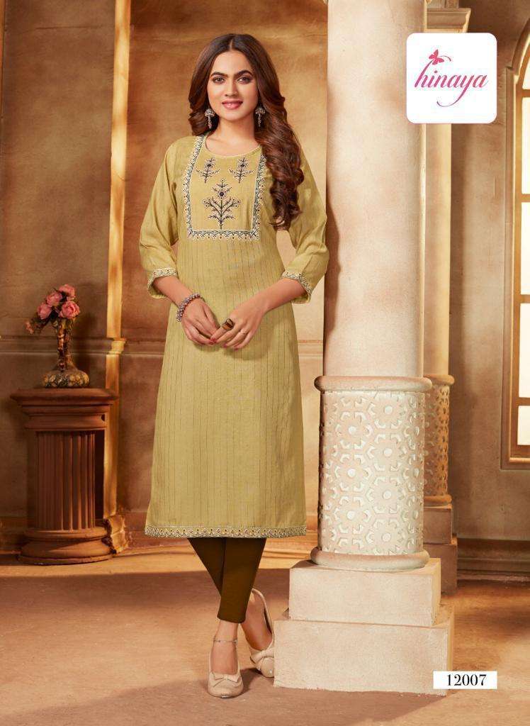 KAREENA VOL-4 BY HINAYA 4001 TO 4008 SERIES DESIGNER STYLISH FANCY COLORFUL BEAUTIFUL PARTY WEAR & ETHNIC WEAR COLLECTION RAYON EMBROIDERY KURTIS AT WHOLESALE PRICE