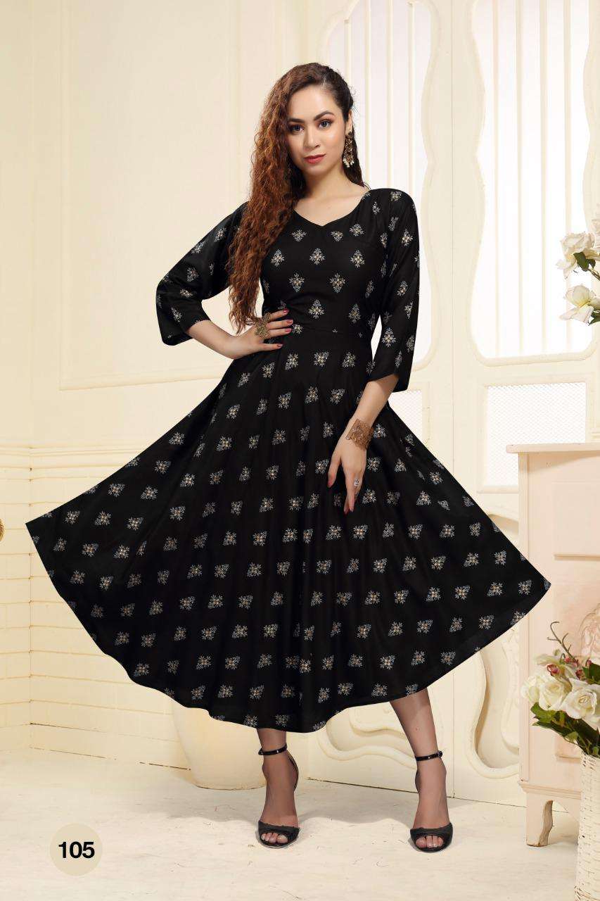 SIMRAN BY BEAUTY QUEEN 101 TO 110 SERIES DESIGNER STYLISH FANCY COLORFUL BEAUTIFUL PARTY WEAR & ETHNIC WEAR COLLECTION RAYON PRINT KURTIS AT WHOLESALE PRICE