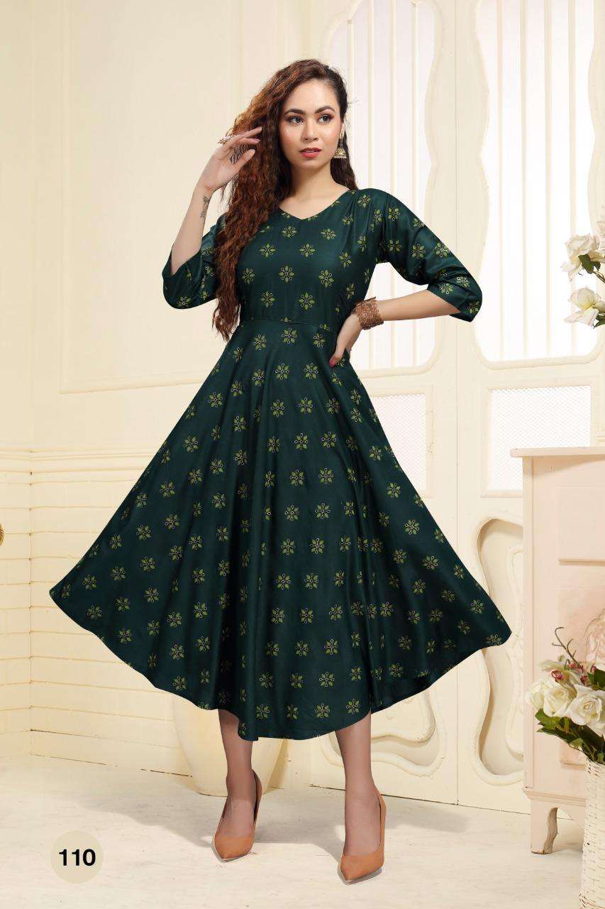 SIMRAN BY BEAUTY QUEEN 101 TO 110 SERIES DESIGNER STYLISH FANCY COLORFUL BEAUTIFUL PARTY WEAR & ETHNIC WEAR COLLECTION RAYON PRINT KURTIS AT WHOLESALE PRICE