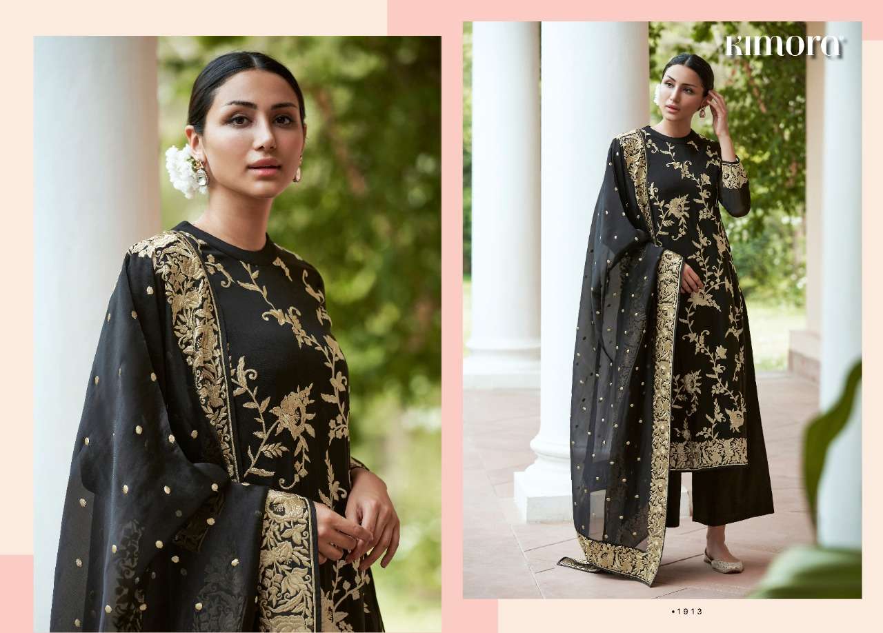 GHAZAL BY KIMORA FASHION 1911 TO 1918 SERIES BEAUTIFUL STYLISH SHARARA SUITS FANCY COLORFUL CASUAL WEAR & ETHNIC WEAR & READY TO WEAR PURE ORGANZA EMBROIDERED DRESSES AT WHOLESALE PRICE
