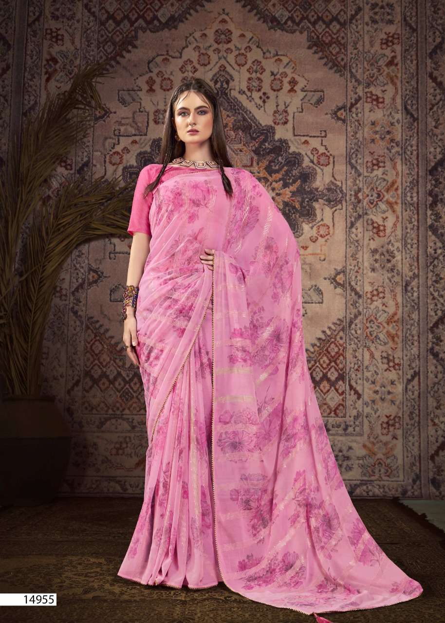 GEHRAIYAAN BY VALLABHI PRINTS 14951 TO 14958 SERIES INDIAN TRADITIONAL WEAR COLLECTION BEAUTIFUL STYLISH FANCY COLORFUL PARTY WEAR & OCCASIONAL WEAR GEORGETTE PRINT SAREES AT WHOLESALE PRICE