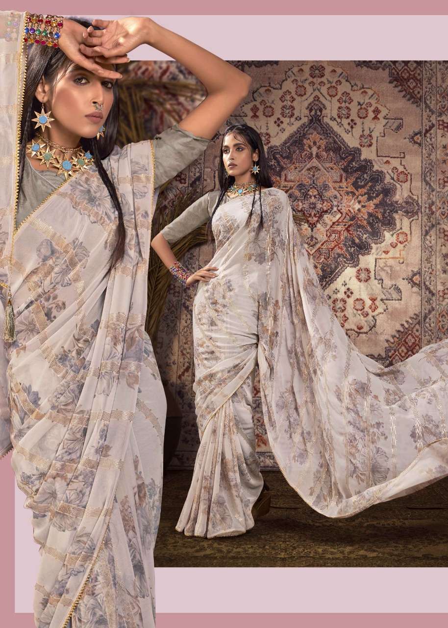GEHRAIYAAN BY VALLABHI PRINTS 14951 TO 14958 SERIES INDIAN TRADITIONAL WEAR COLLECTION BEAUTIFUL STYLISH FANCY COLORFUL PARTY WEAR & OCCASIONAL WEAR GEORGETTE PRINT SAREES AT WHOLESALE PRICE