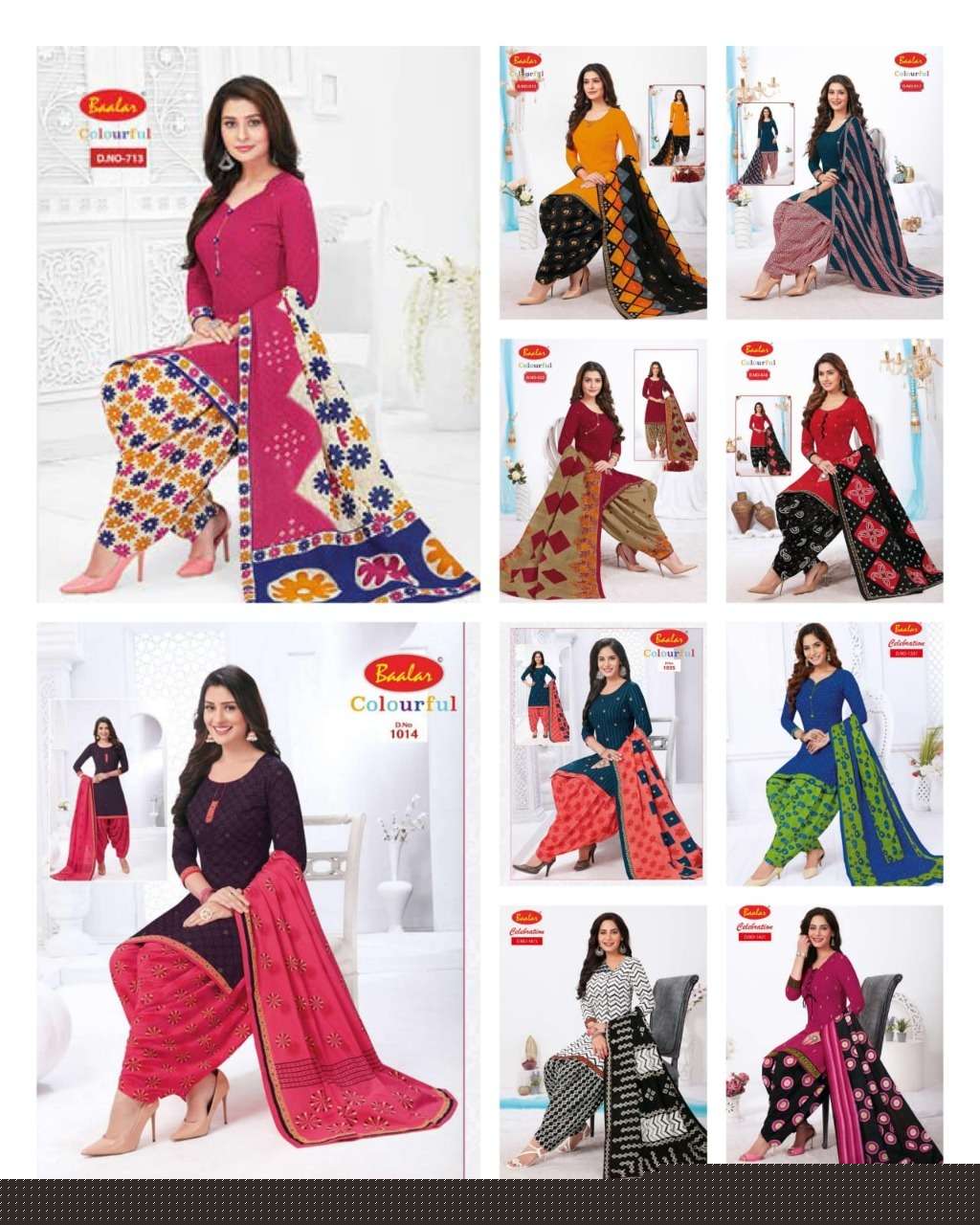 COLOURFUL HIT LIST VOL-1 BY BAALAR BEAUTIFUL STYLISH SUITS FANCY COLORFUL CASUAL WEAR & ETHNIC WEAR & READY TO WEAR PURE COTTON DRESSES AT WHOLESALE PRICE